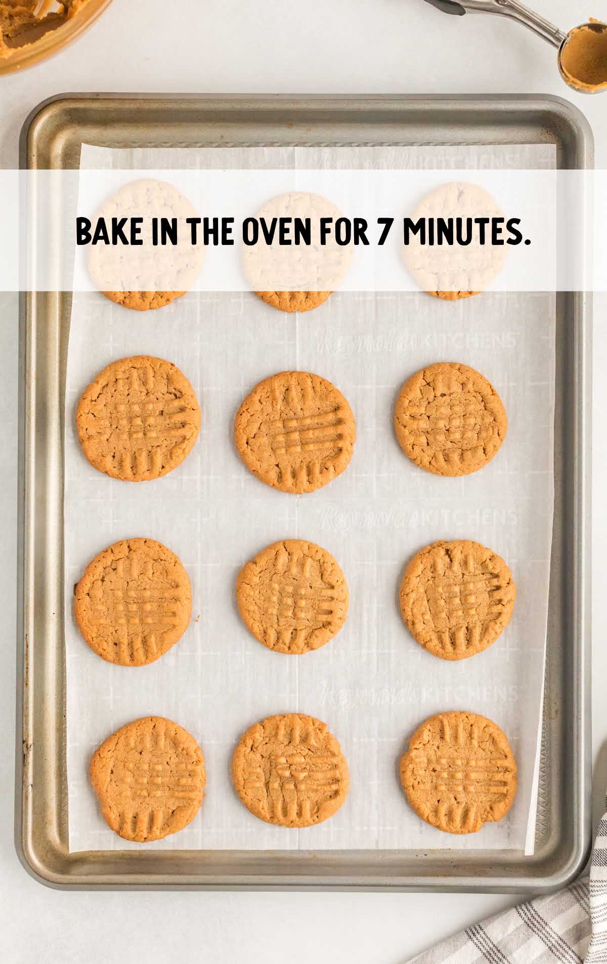 3 Ingredient Peanut Butter Cookies baked in the oven