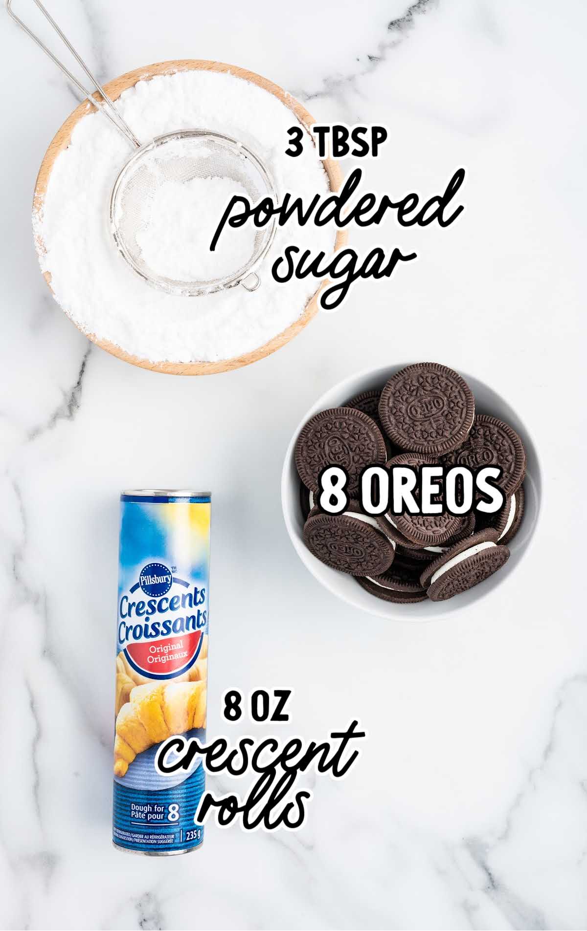 Air Fried Oreos raw ingredients that are labeled