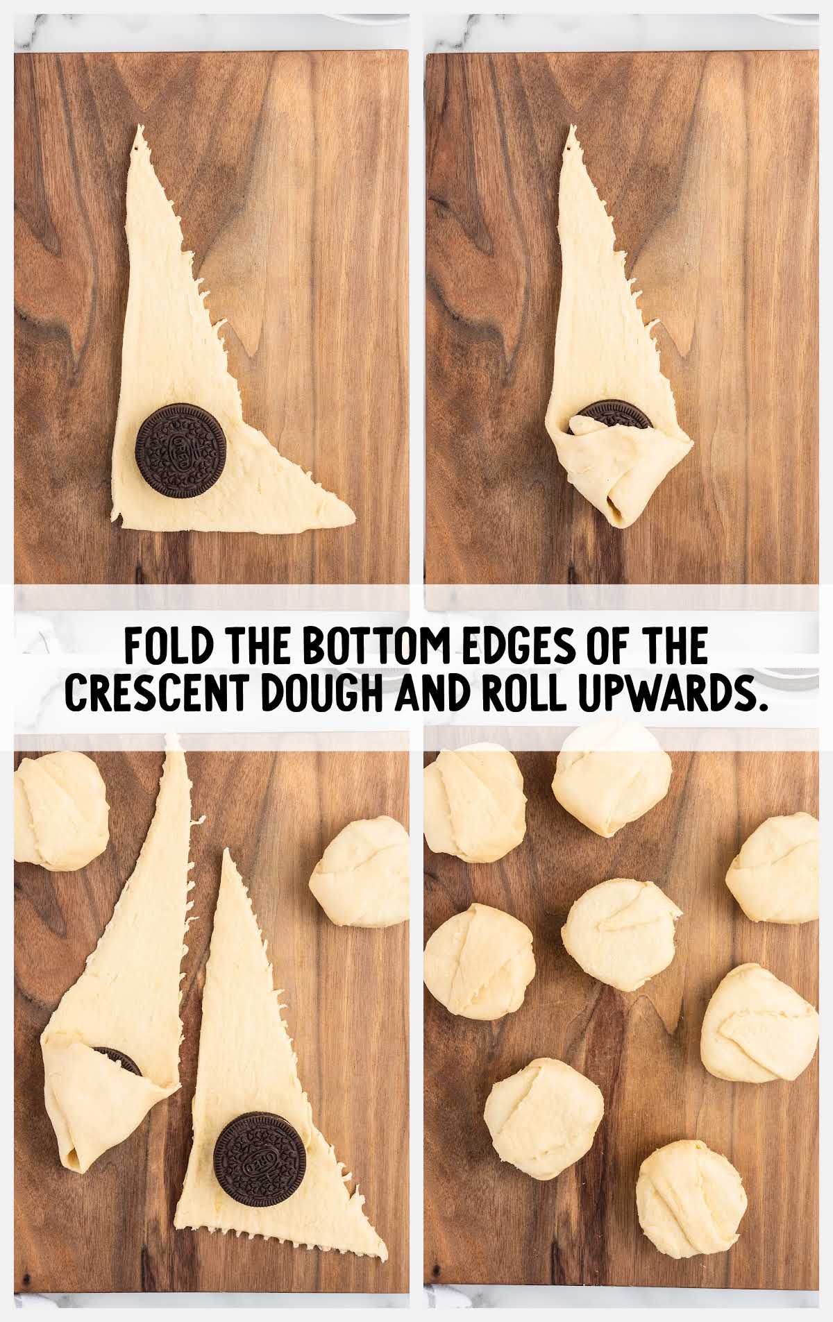 fold crescent dough and roll upwards