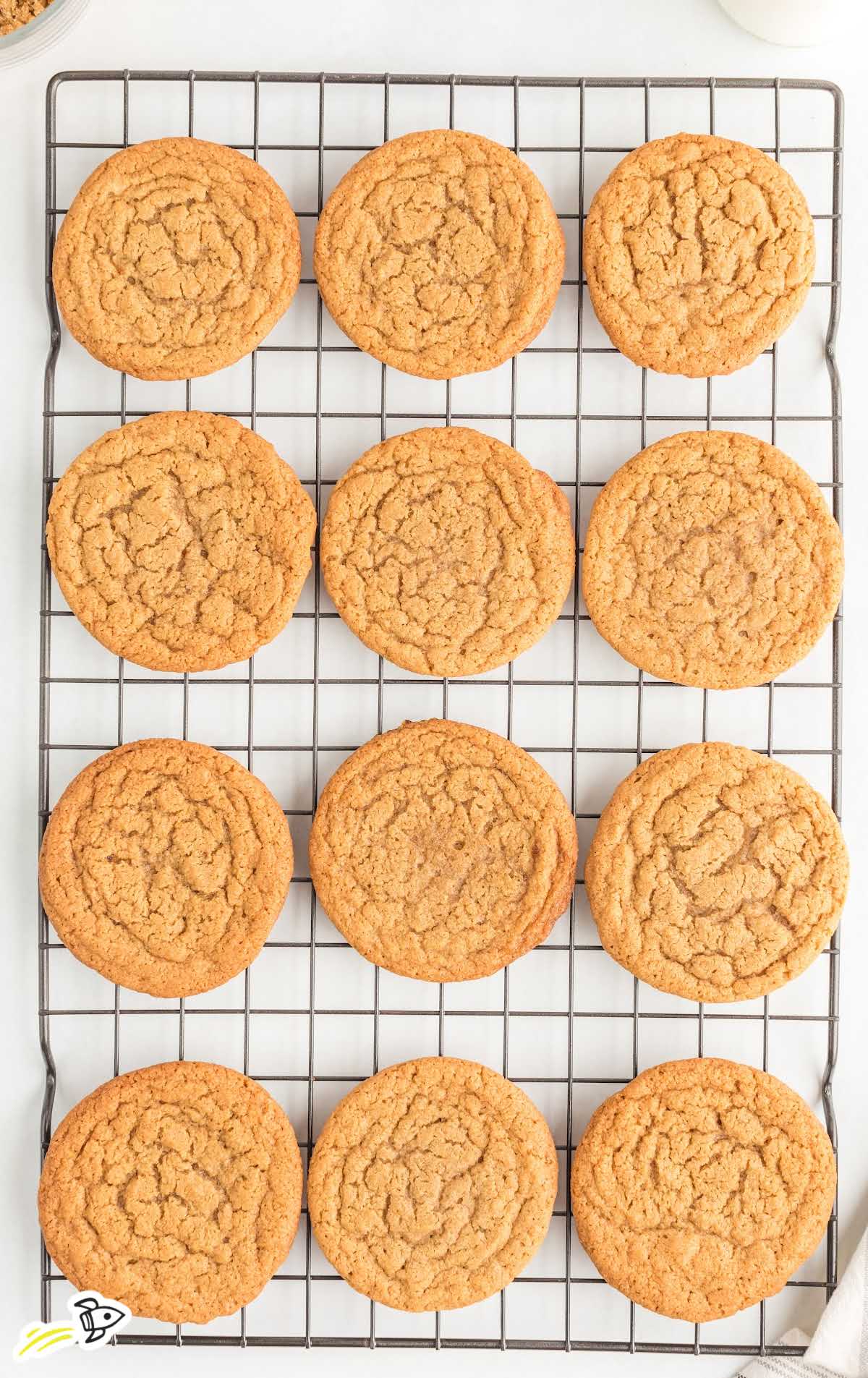 a overhead shot of Brown Sugar Cookies on a cooling rack