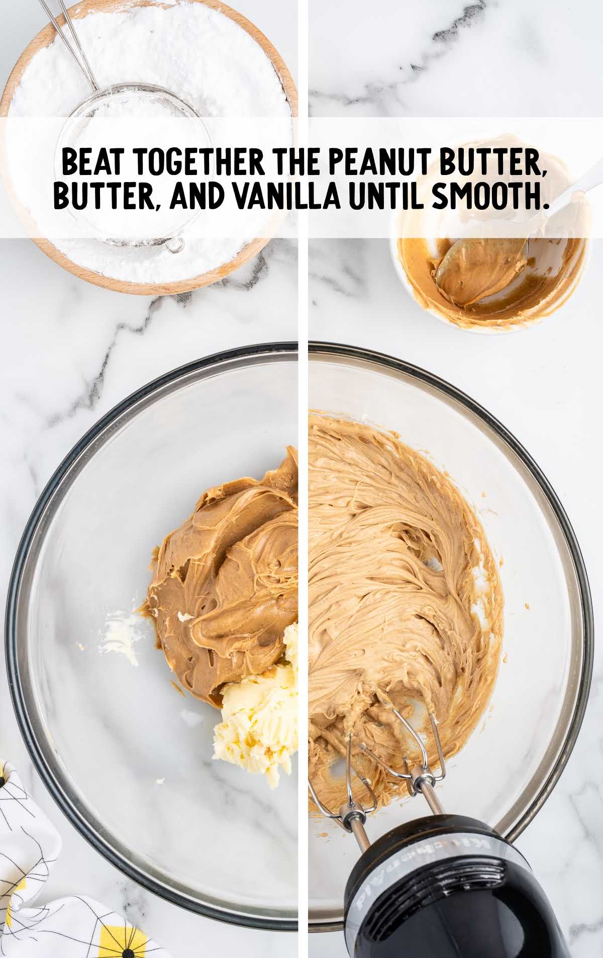 peanut butter, butter, and vanilla blended together