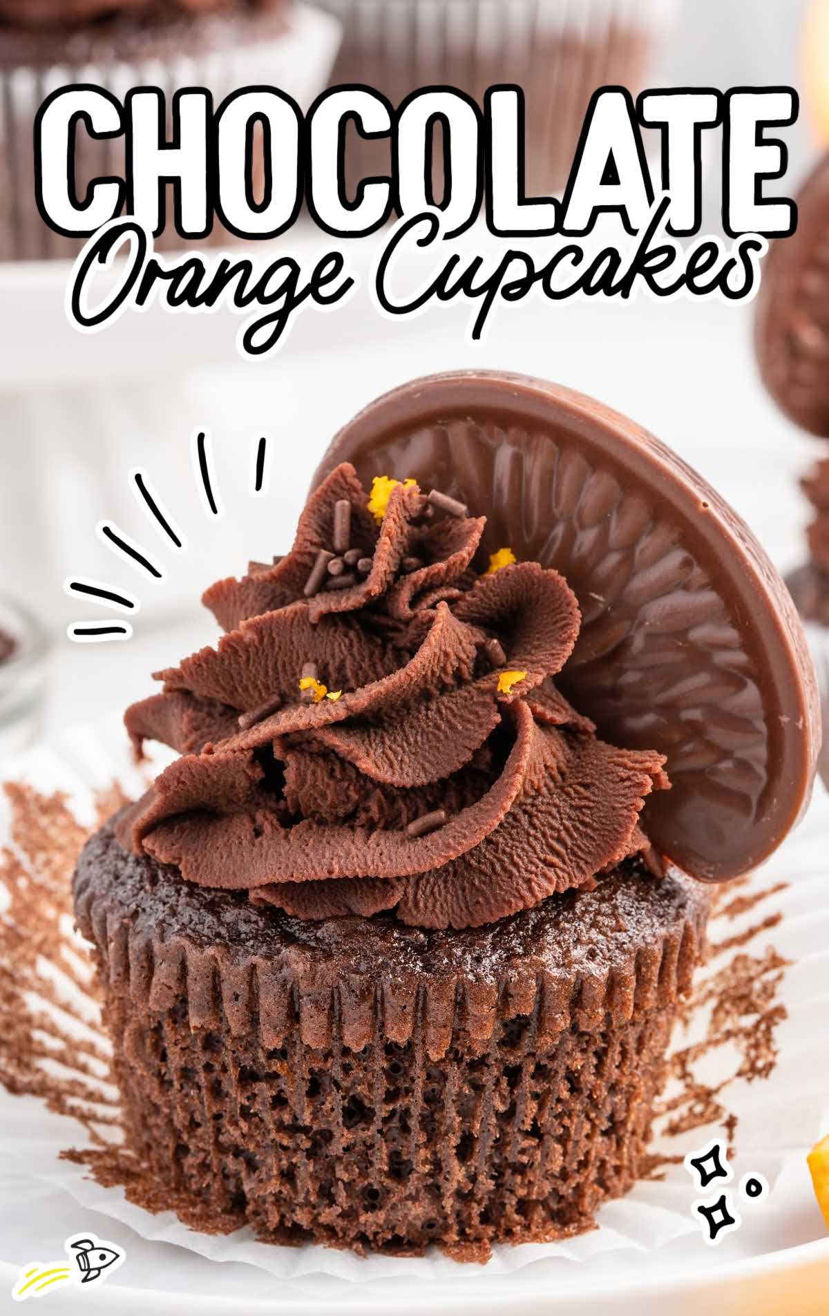 a close up shot of a Chocolate Orange Cupcake