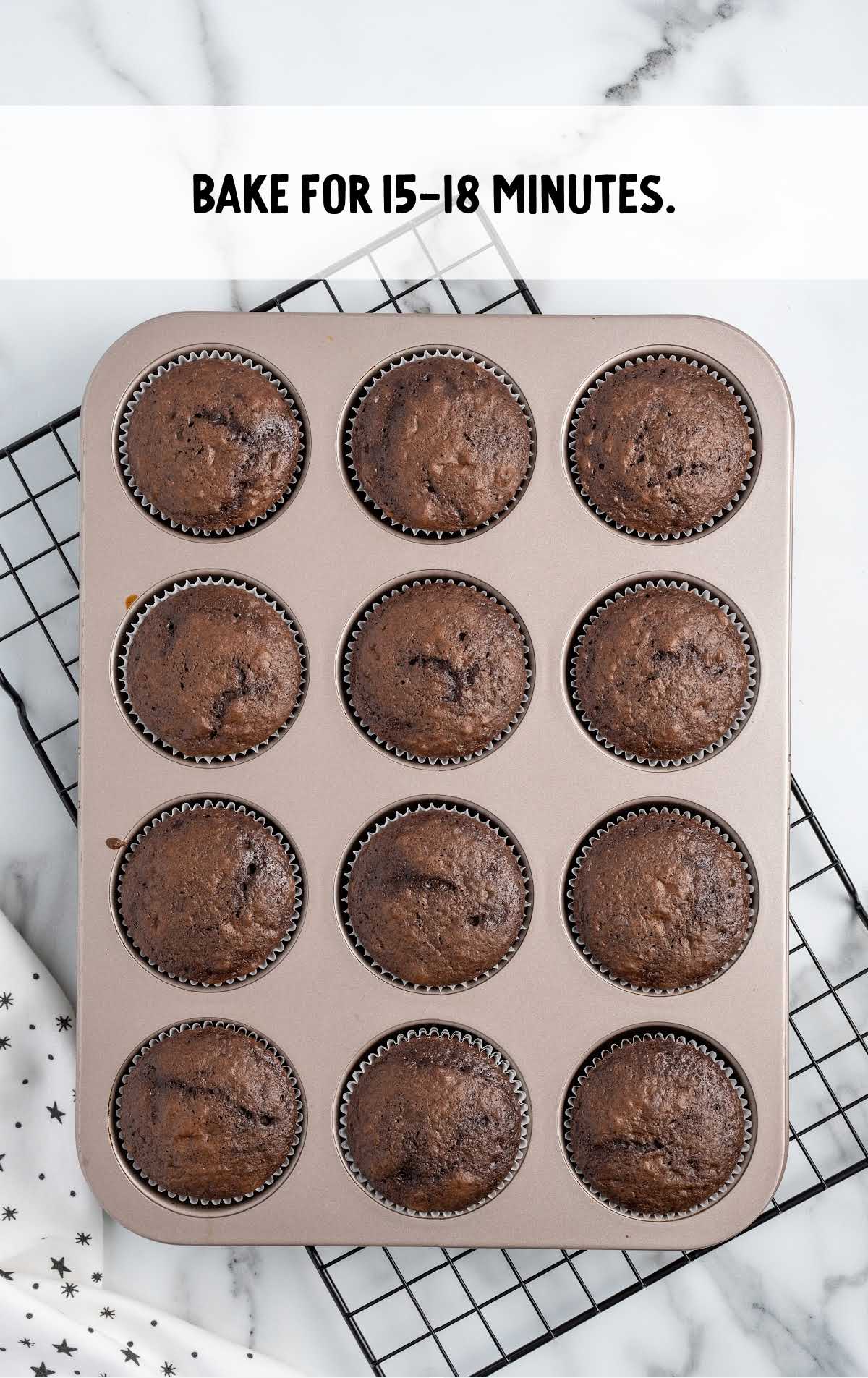 cupcakes baked for 15 to 18 minutes