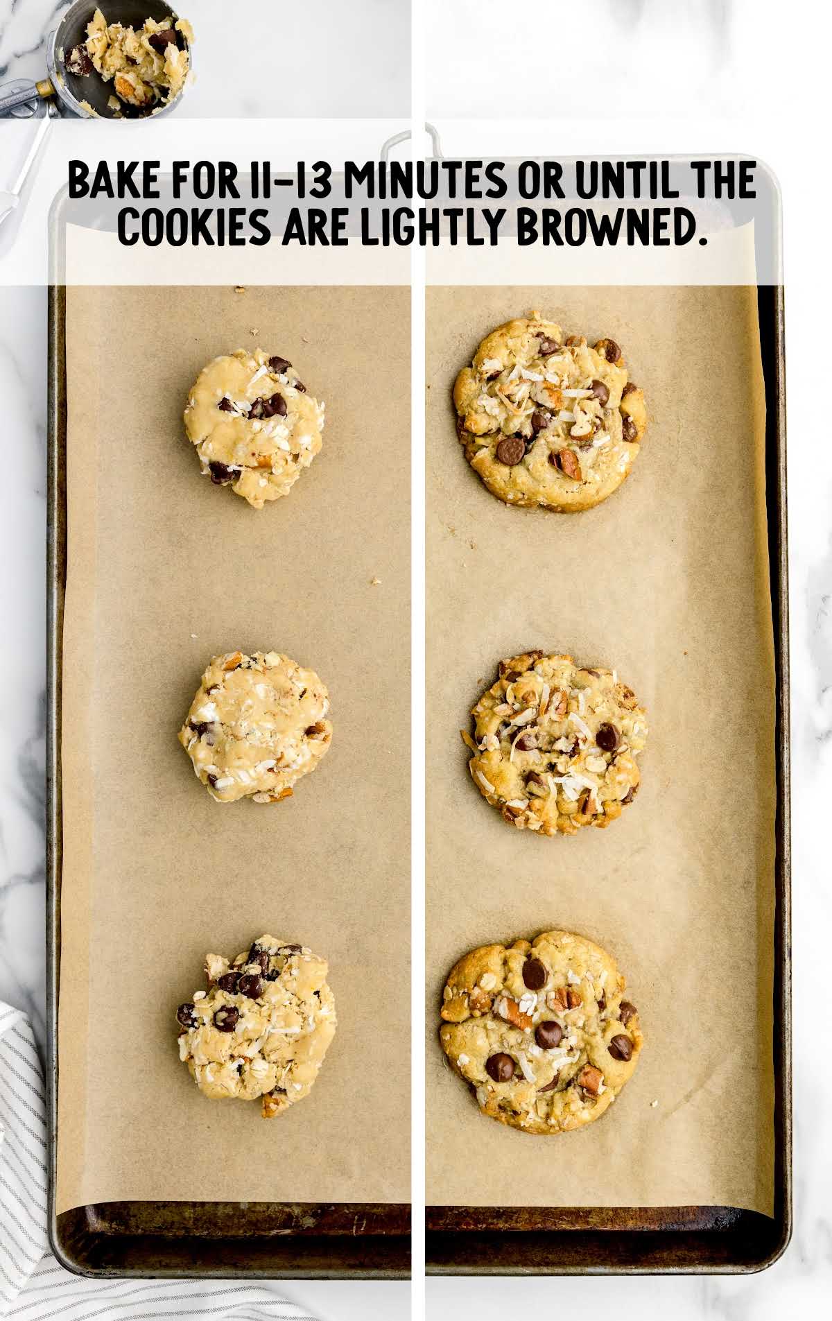 bake cookies for 11 to 13 minutes