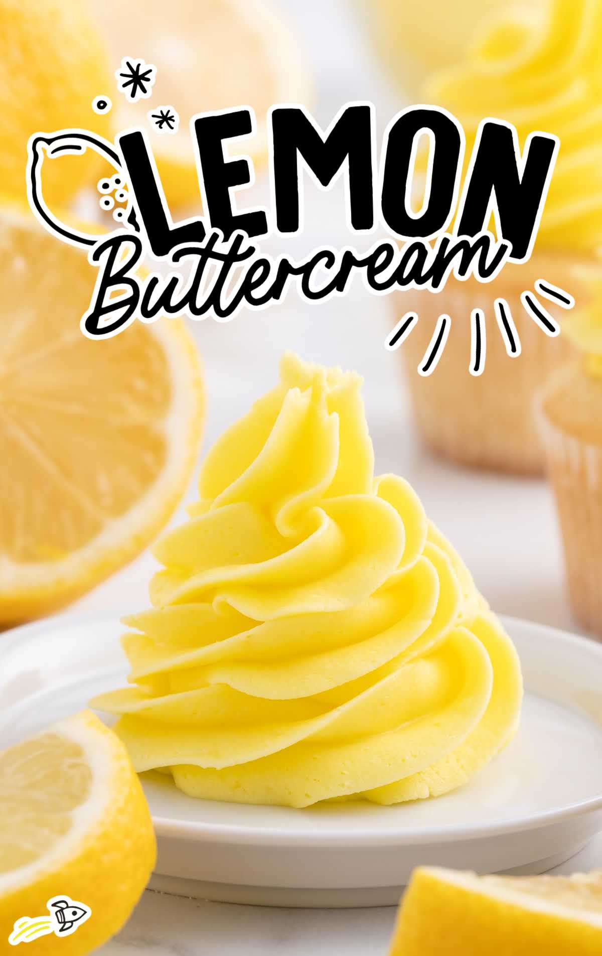 a close up shot of Lemon Buttercream on a plate