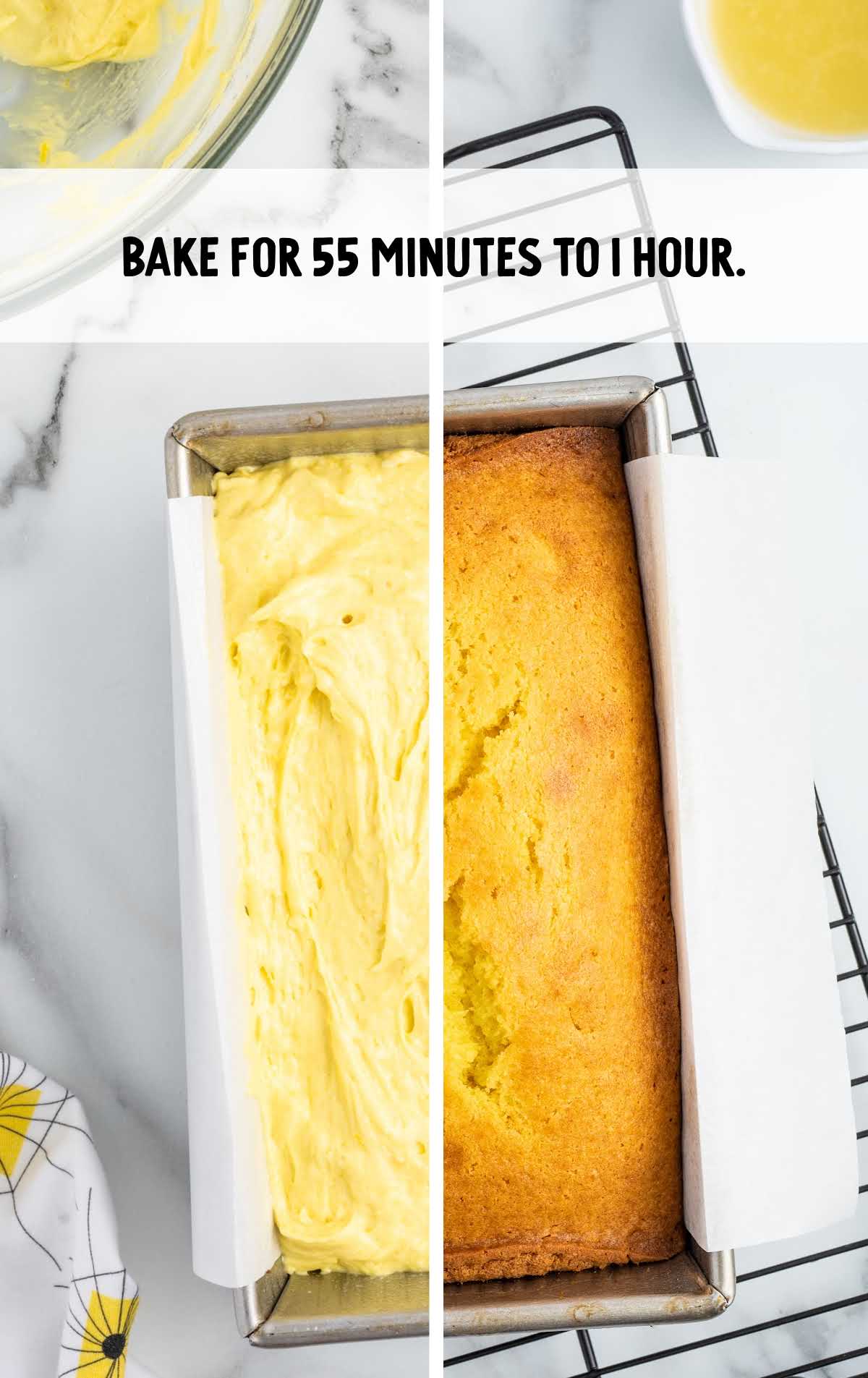 cake baked for 55 minutes
