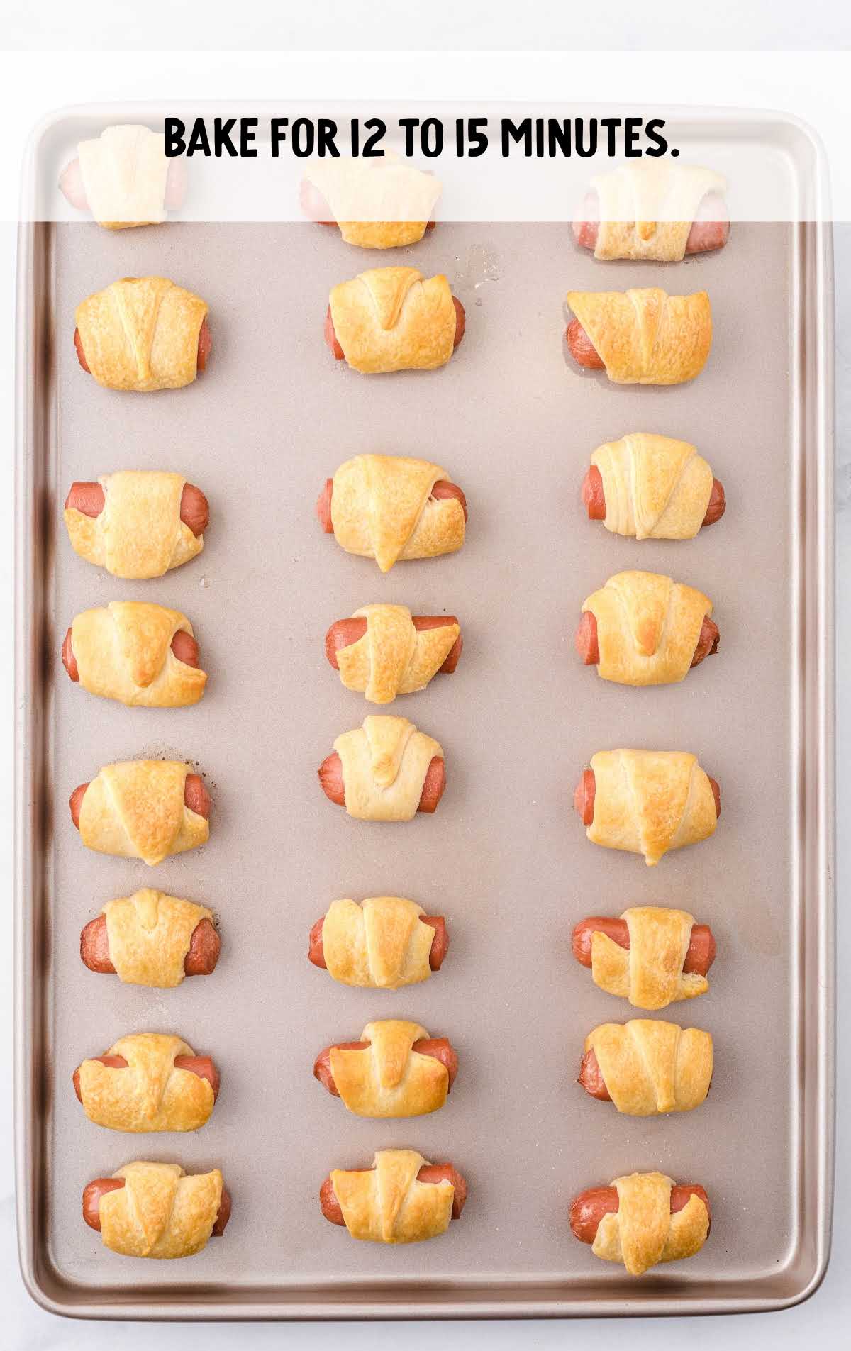 Pigs in a Blanket baked for 12-15 minutes
