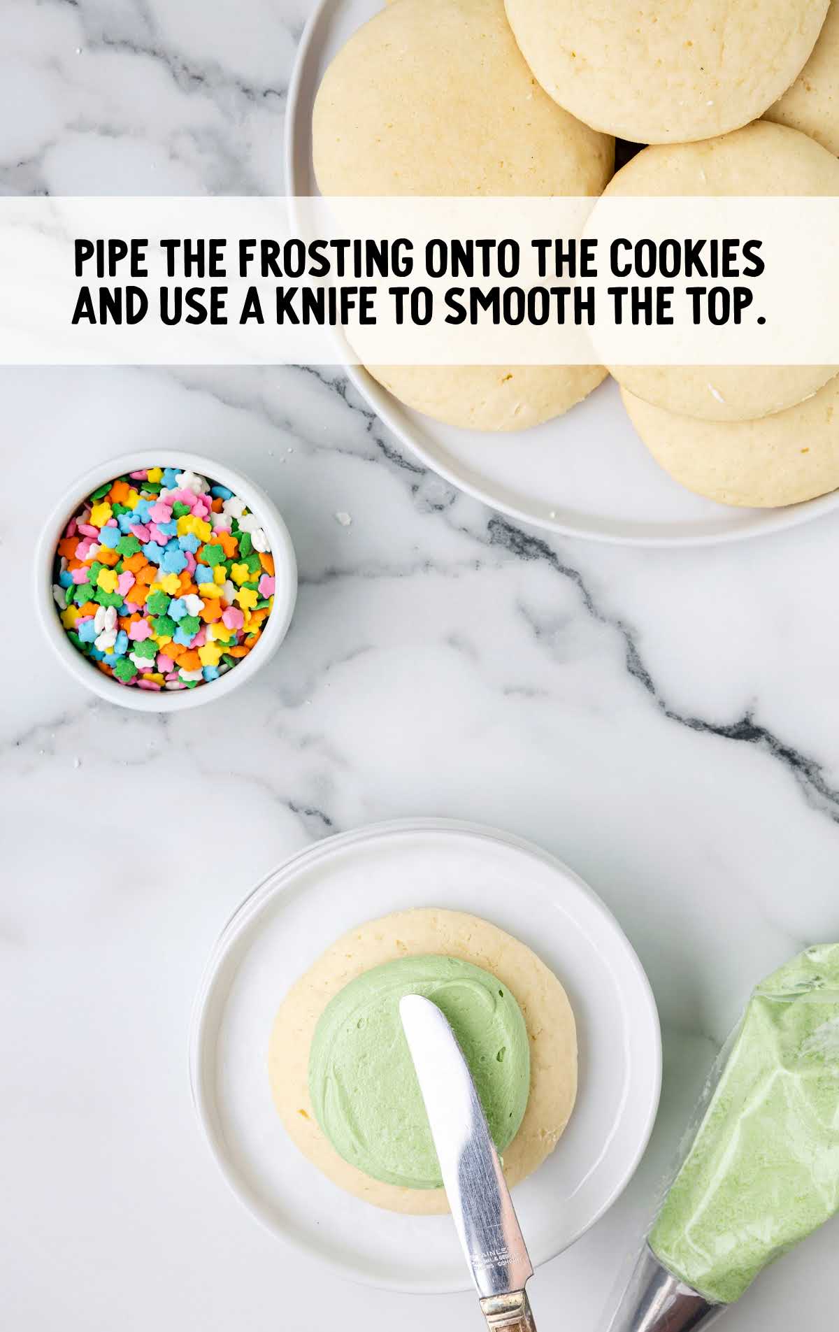 cookies frosted using a knife