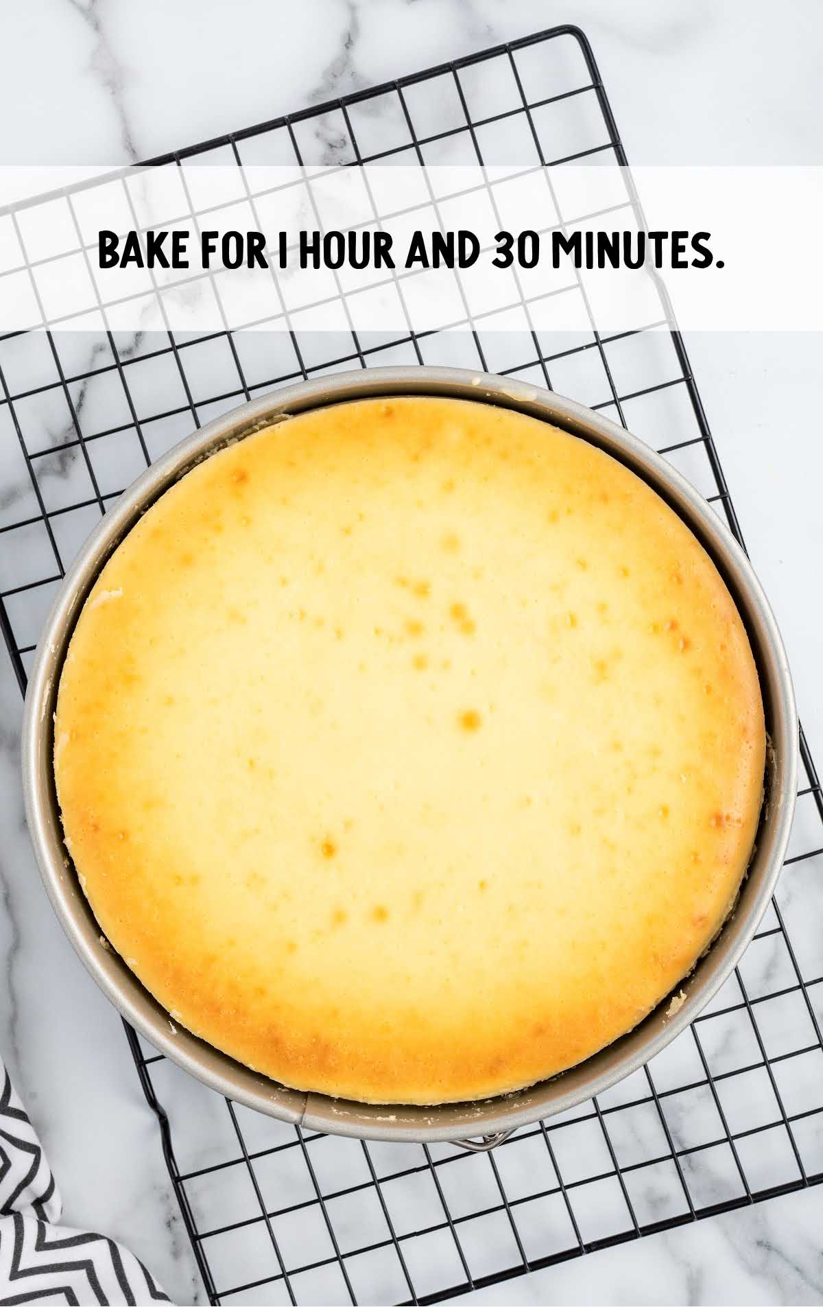 bake cheesecake for an hour
