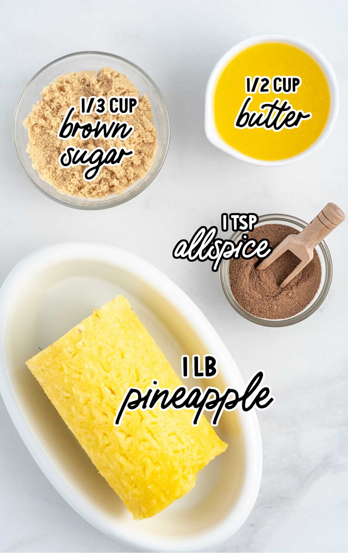 Air Fryer Pineapple raw ingredients that are labeled