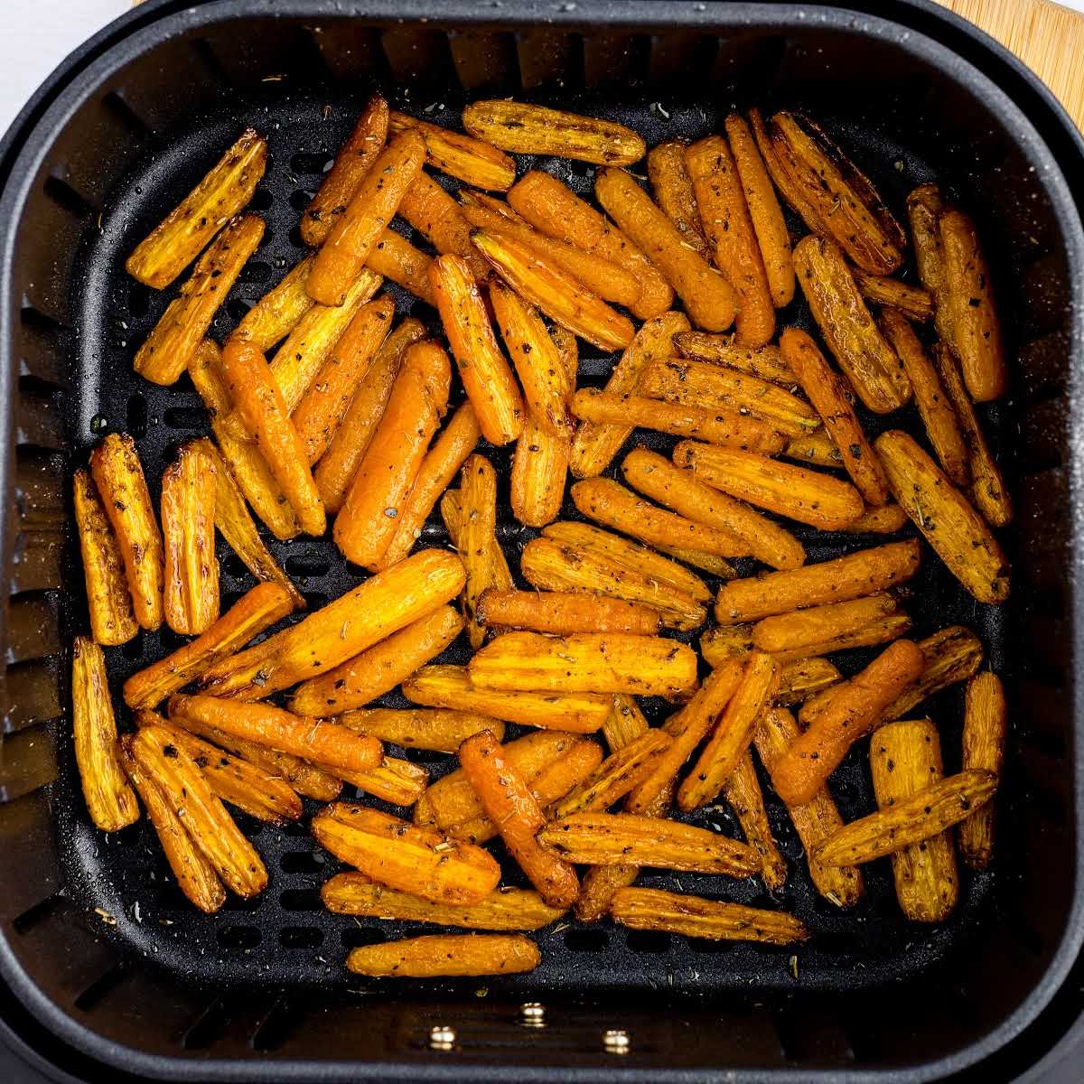 overhead shot of Air Fryer Carrots