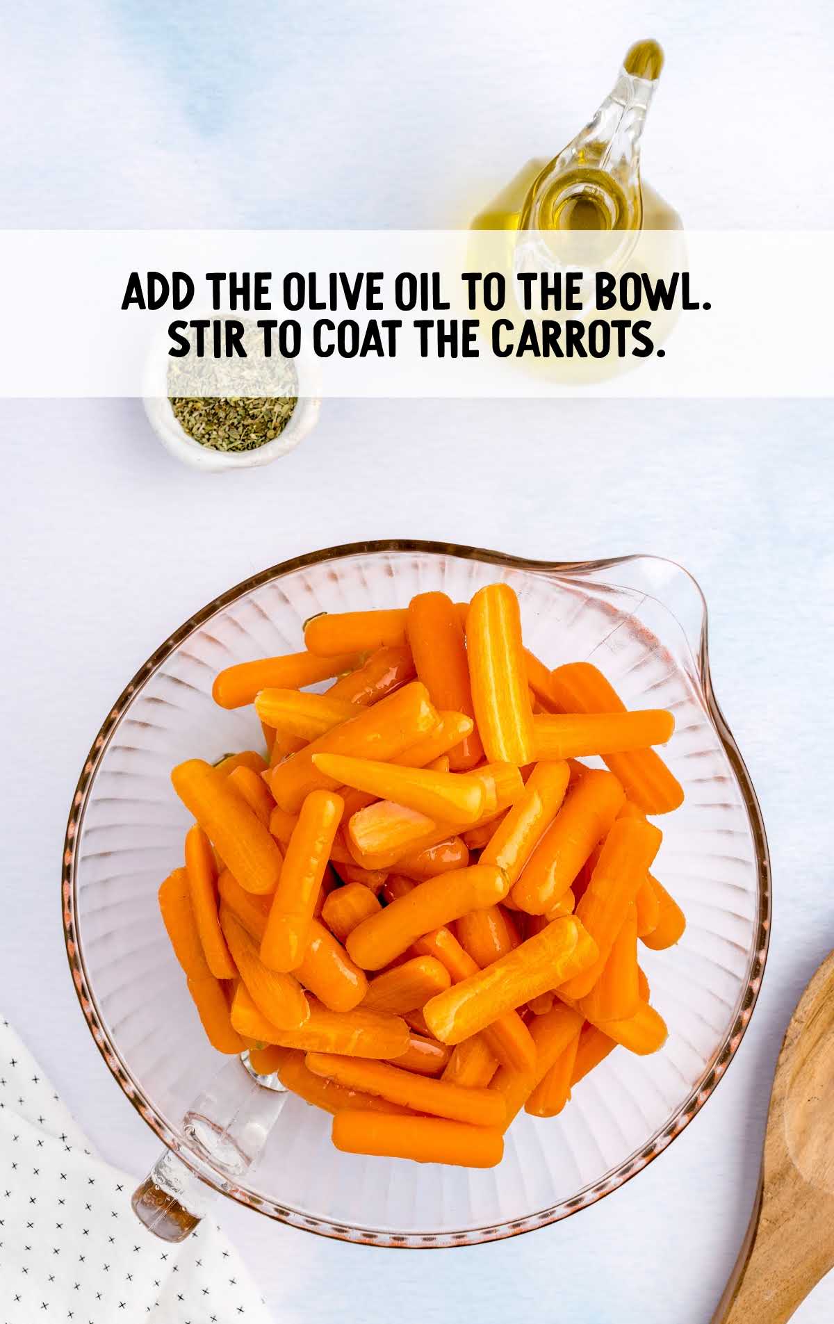 olive oil added the carrots and stirred together
