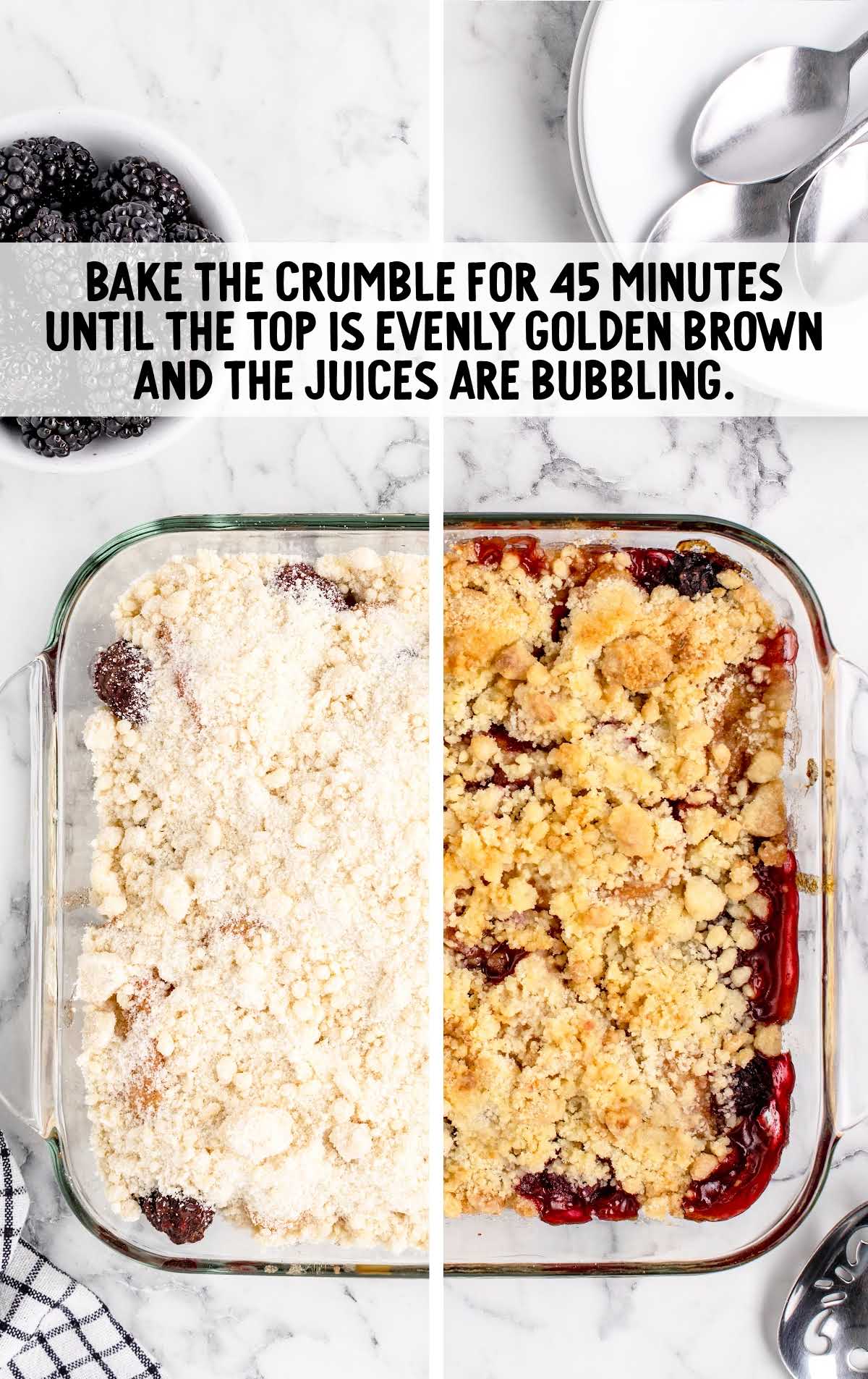 crumble baked in a baking dish