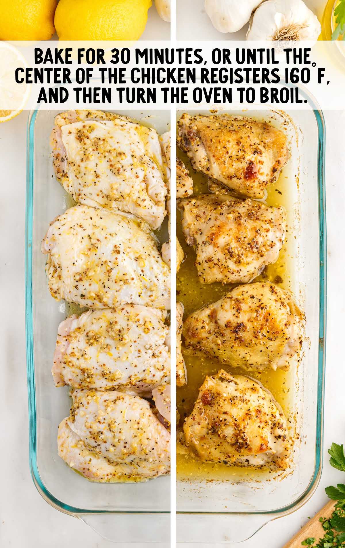 Chicken Thighs baked in a baking dish