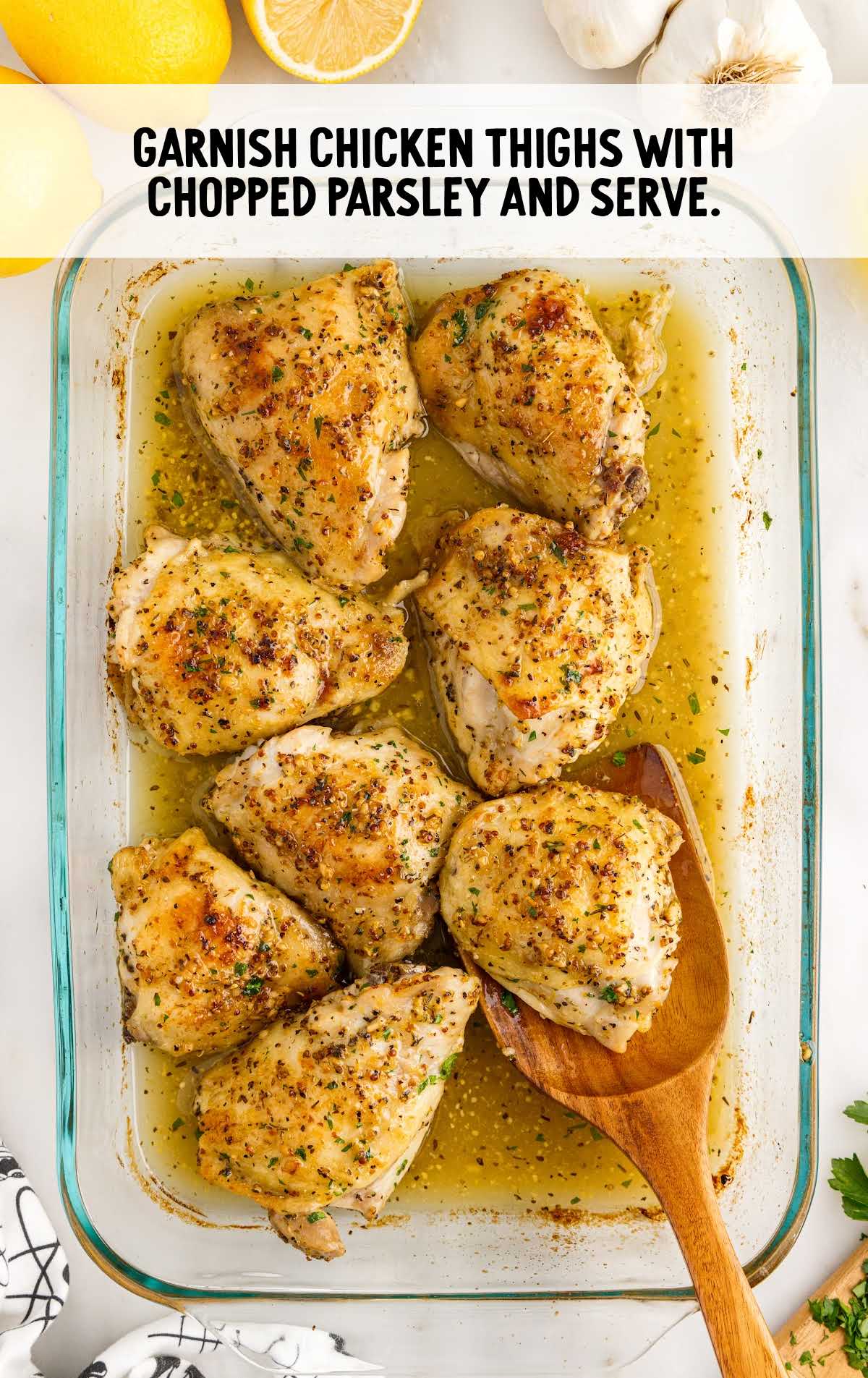 chicken thighs garnished with parsley