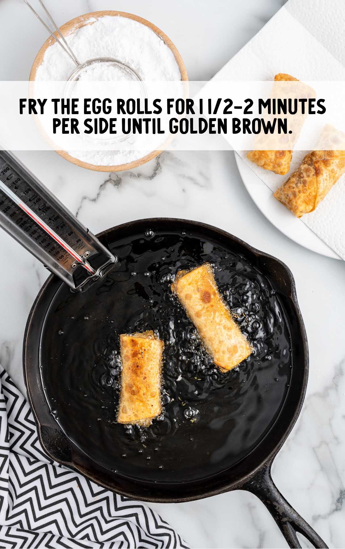 egg rolls fried until golden brown