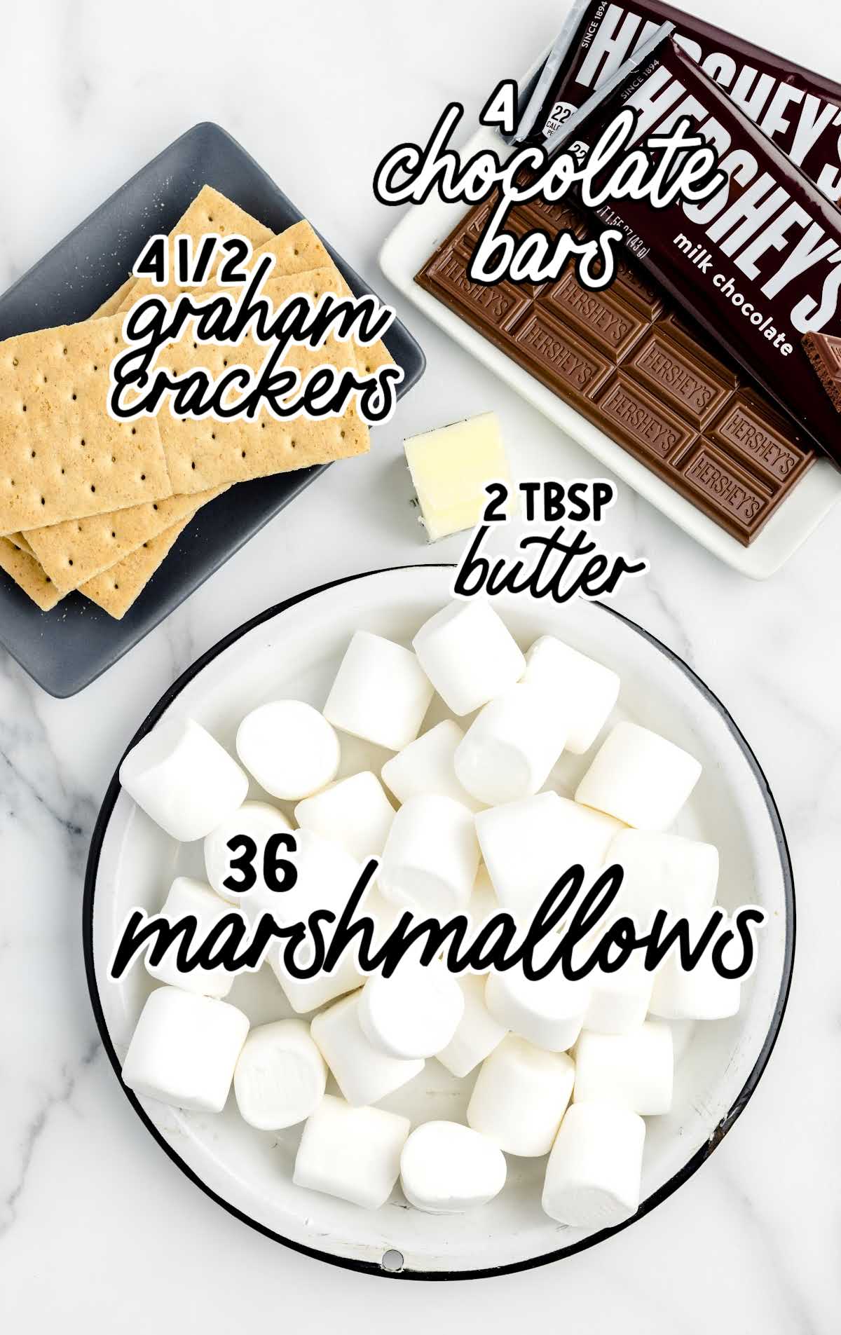 Indoor S'mores raw ingredients that are labeled