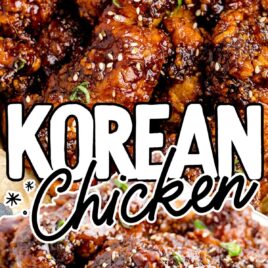 close up shot of Korean Chicken on a plate