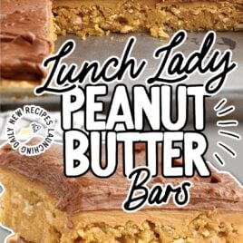 a close up shot of Lunch Lady Peanut Butter Bars stacked on top of each other