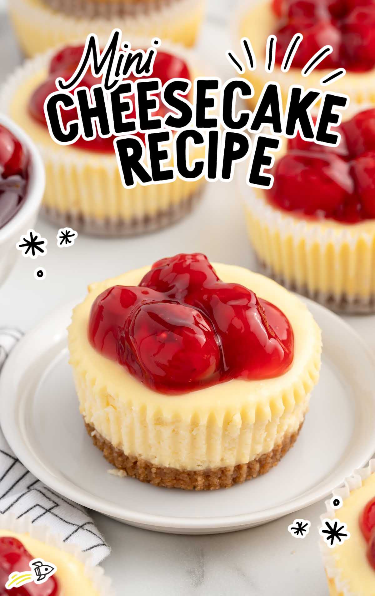 a Mini Cheesecake topped with pie filling