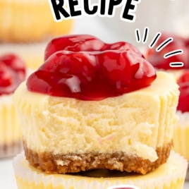 Mini Cheesecakes topped with pie filling