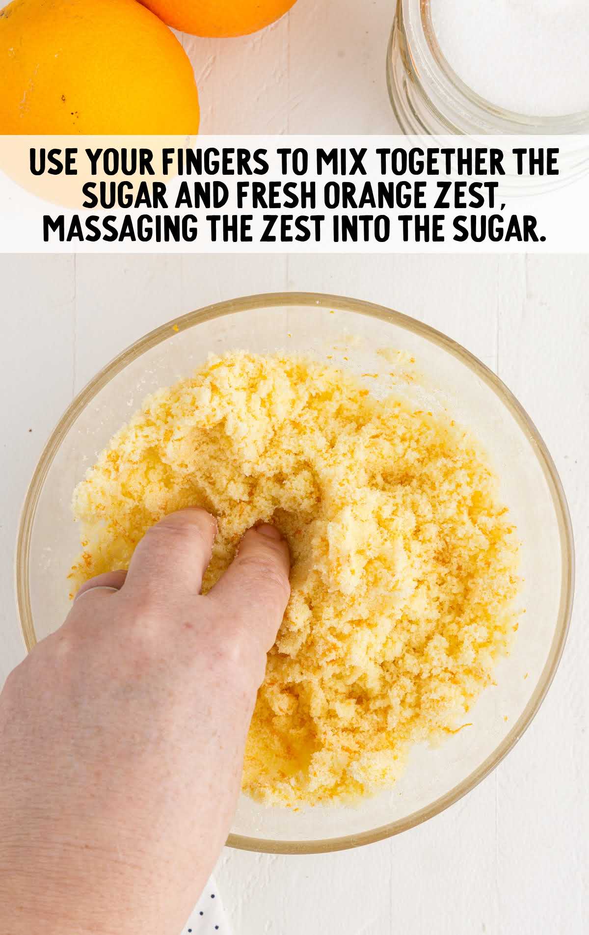sugar and orange zest mixed together