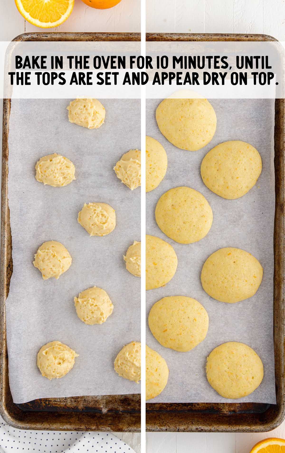cookie dough baked for 10 minutes 