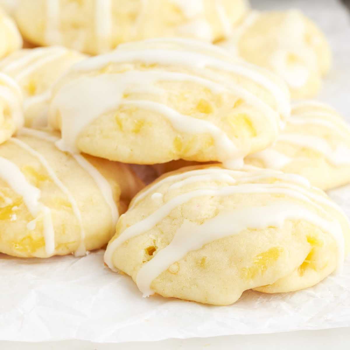 a close up shot of Pineapple Cookies