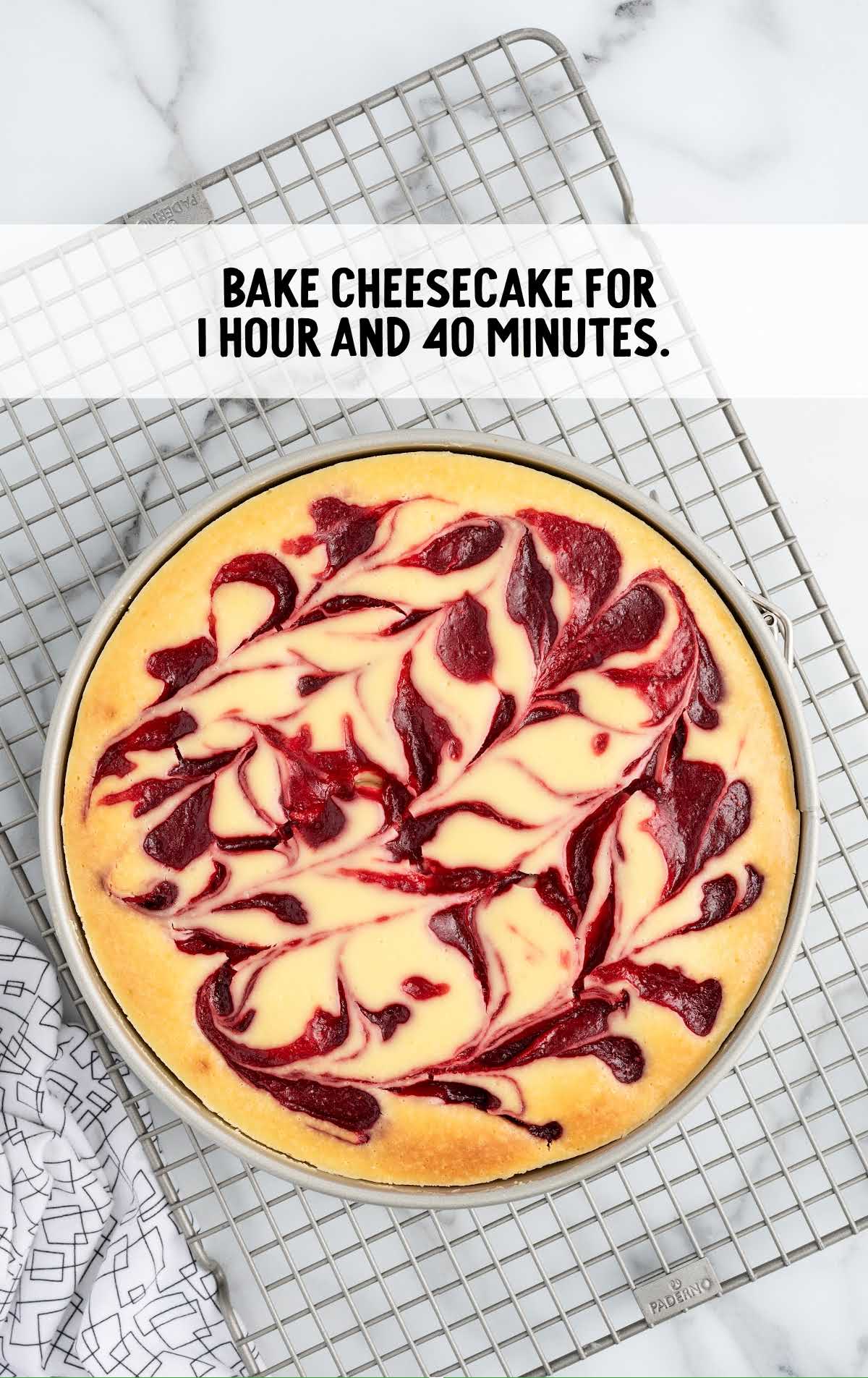 cheesecake baked for 1 hour and 40 minutes