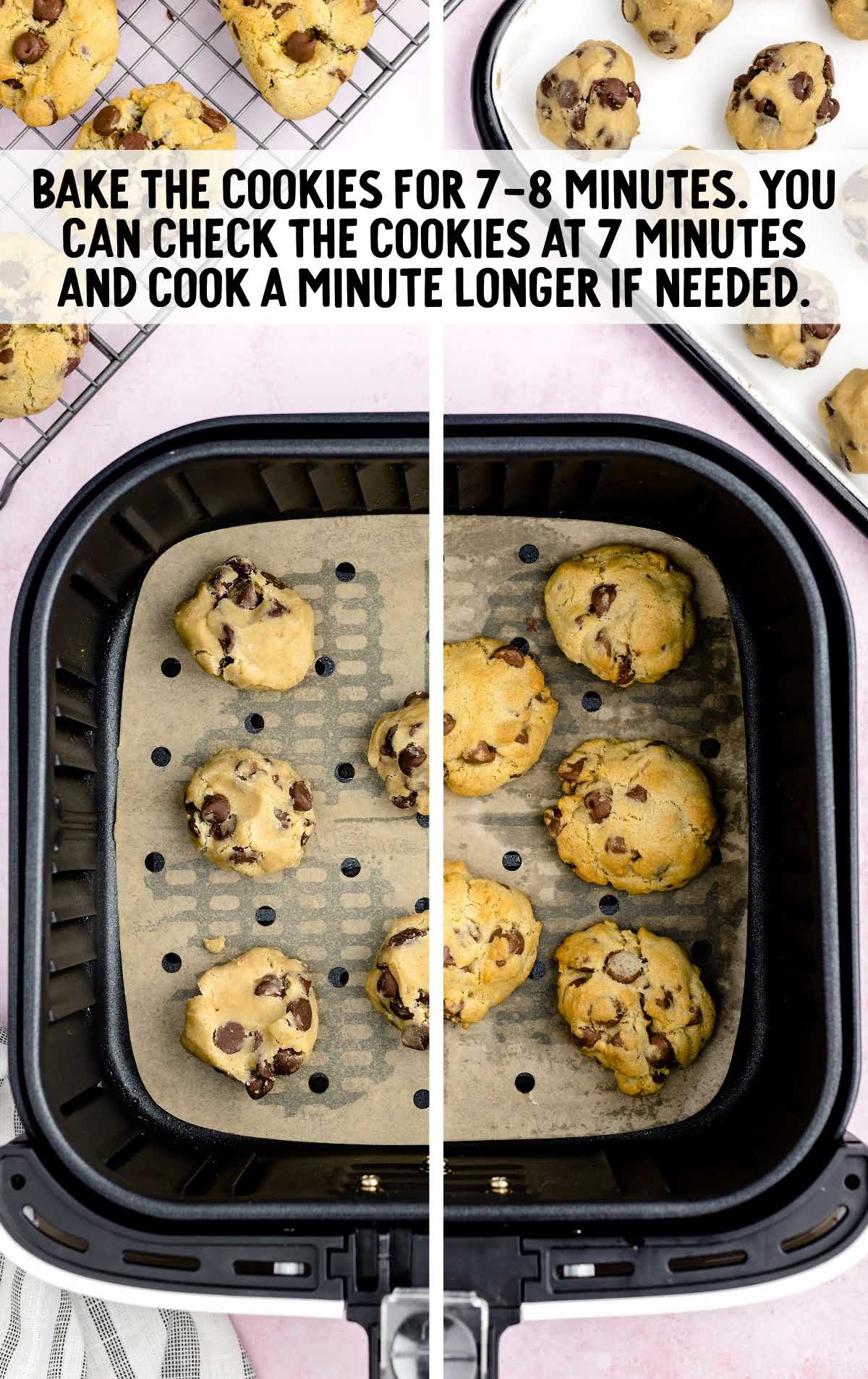cookies baked for 7 to 8 minutes