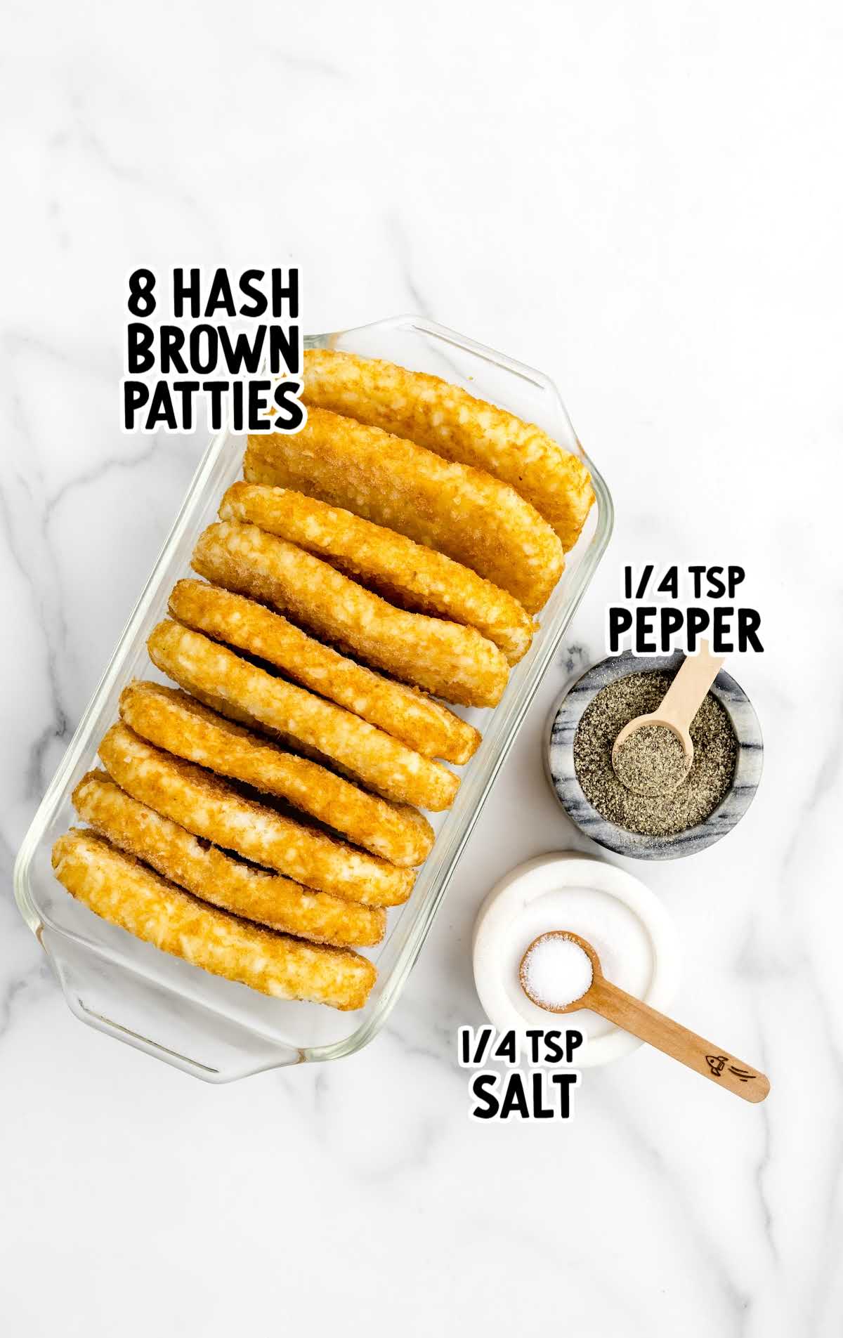 Air Fryer Hash Browns raw ingredients that are labeled