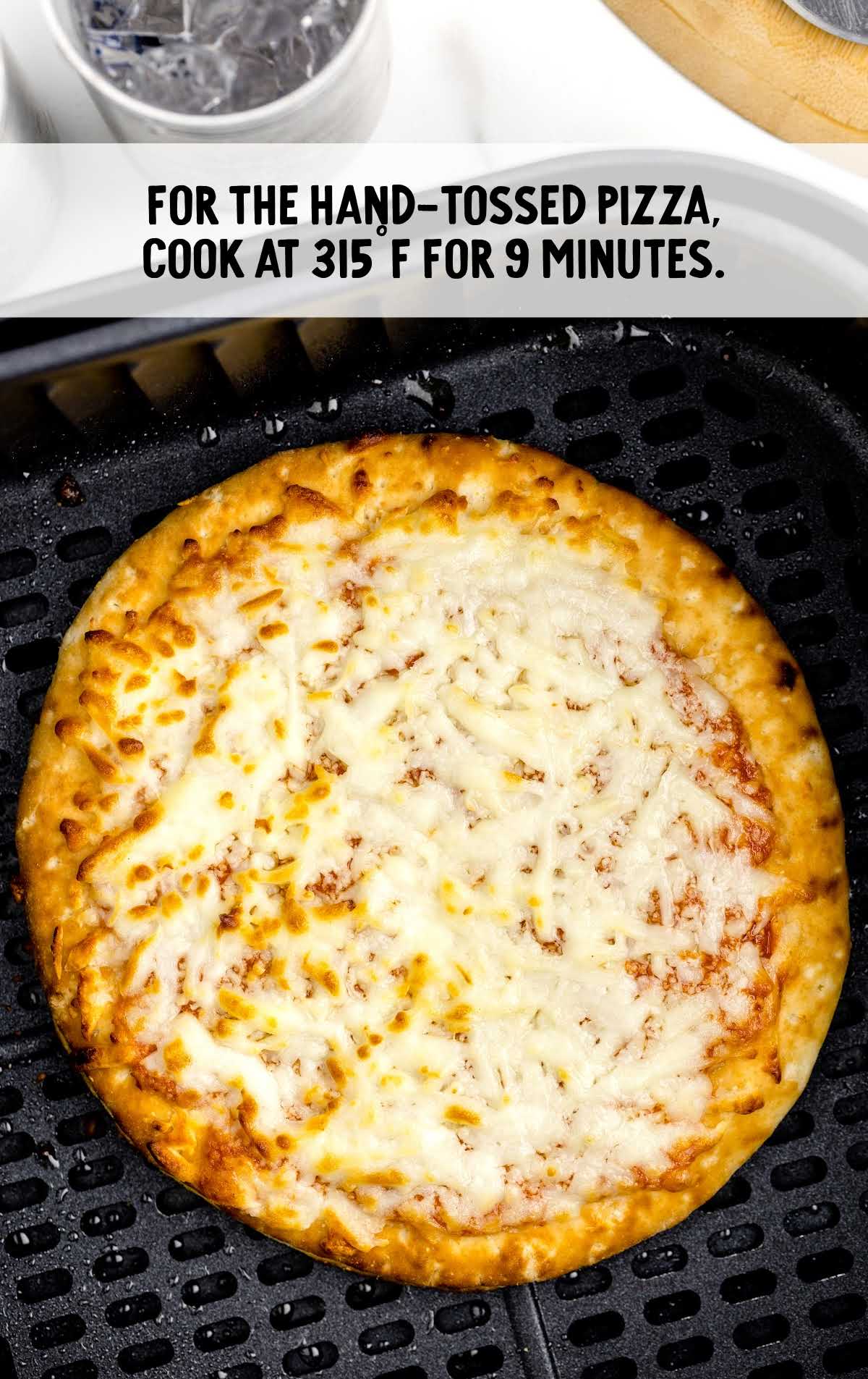 hand-tossed pizza in an air fryer