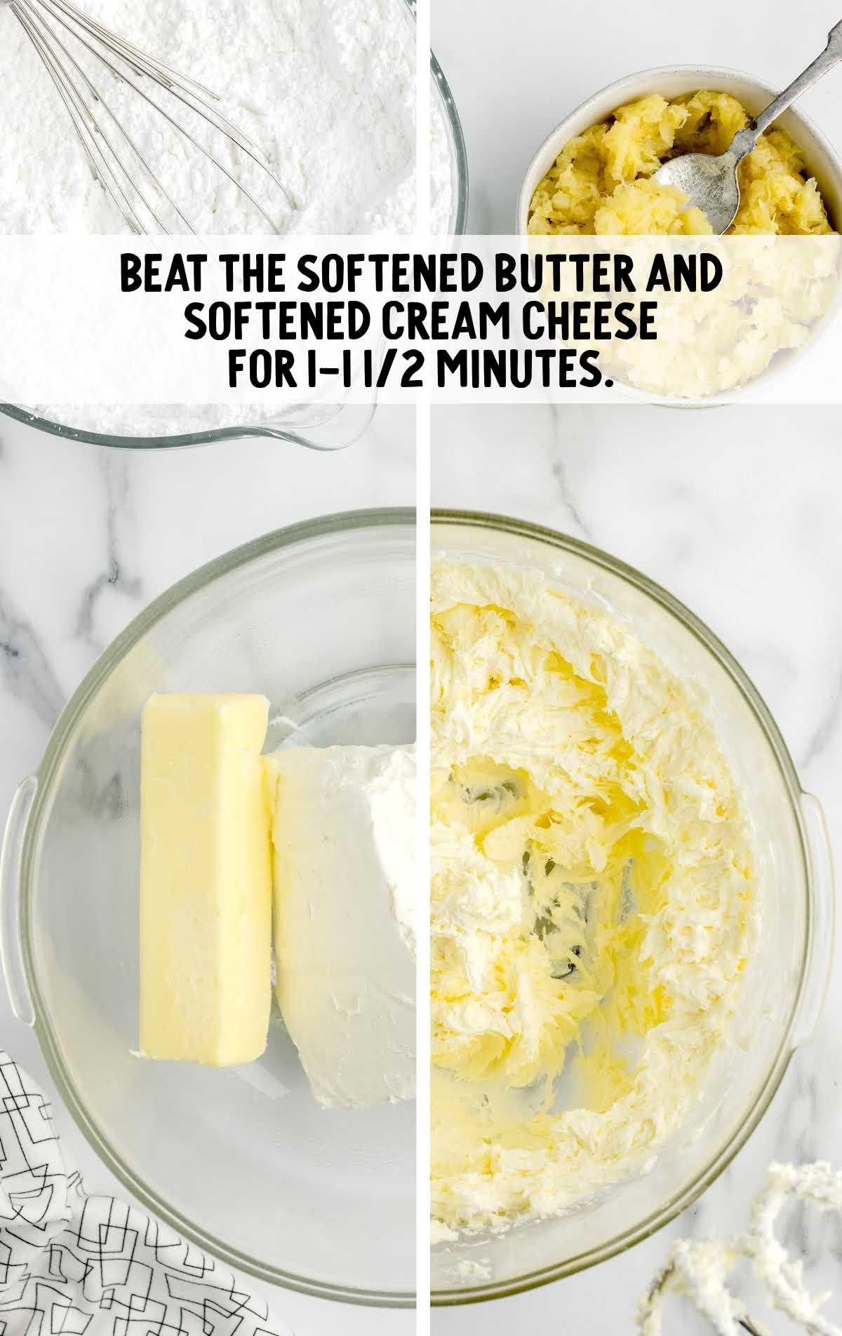 butter and cream cheese whisked together