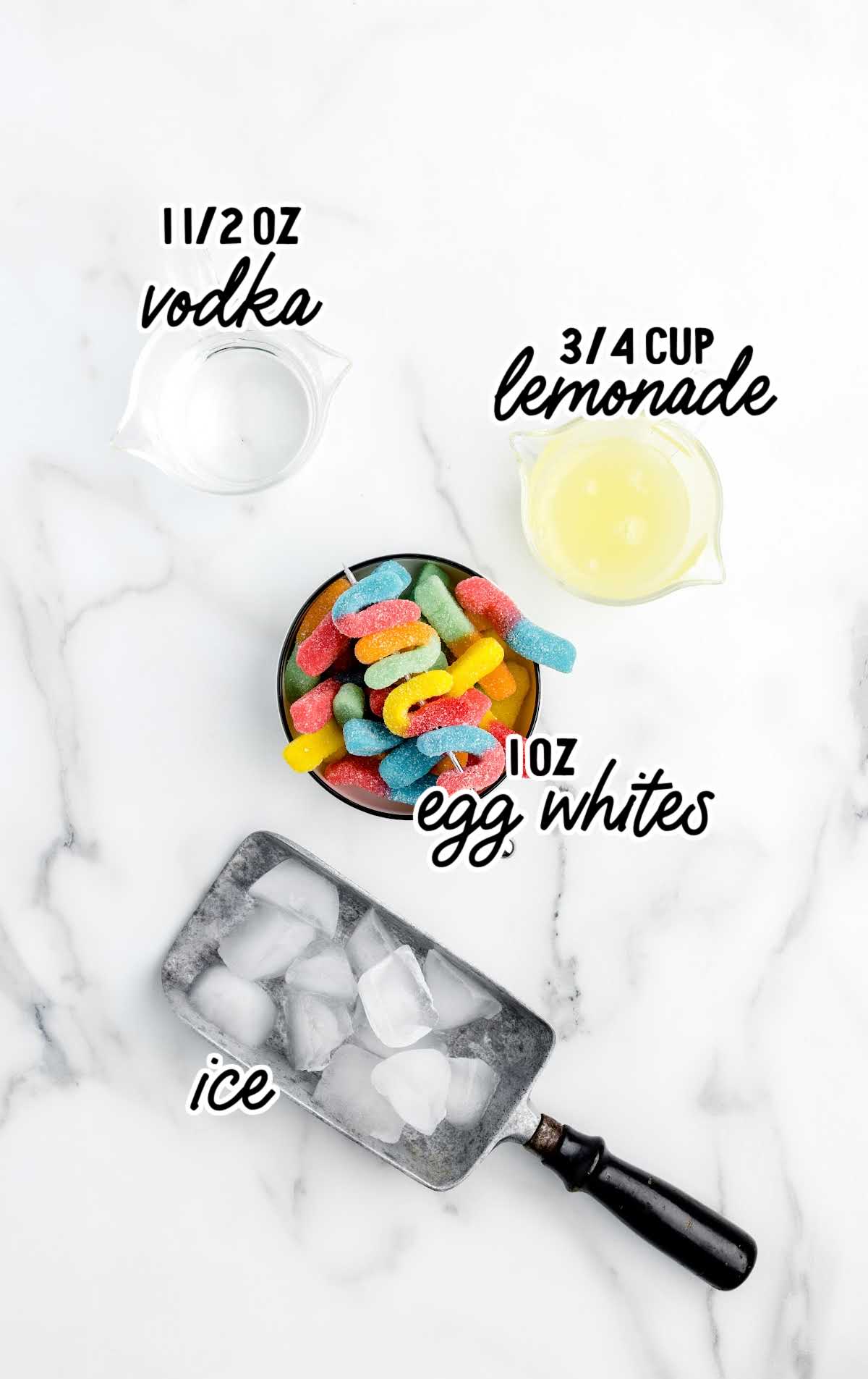 vodka sour raw ingredients that are labeled