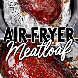 overhead shot of Meatloaf in a air fryer