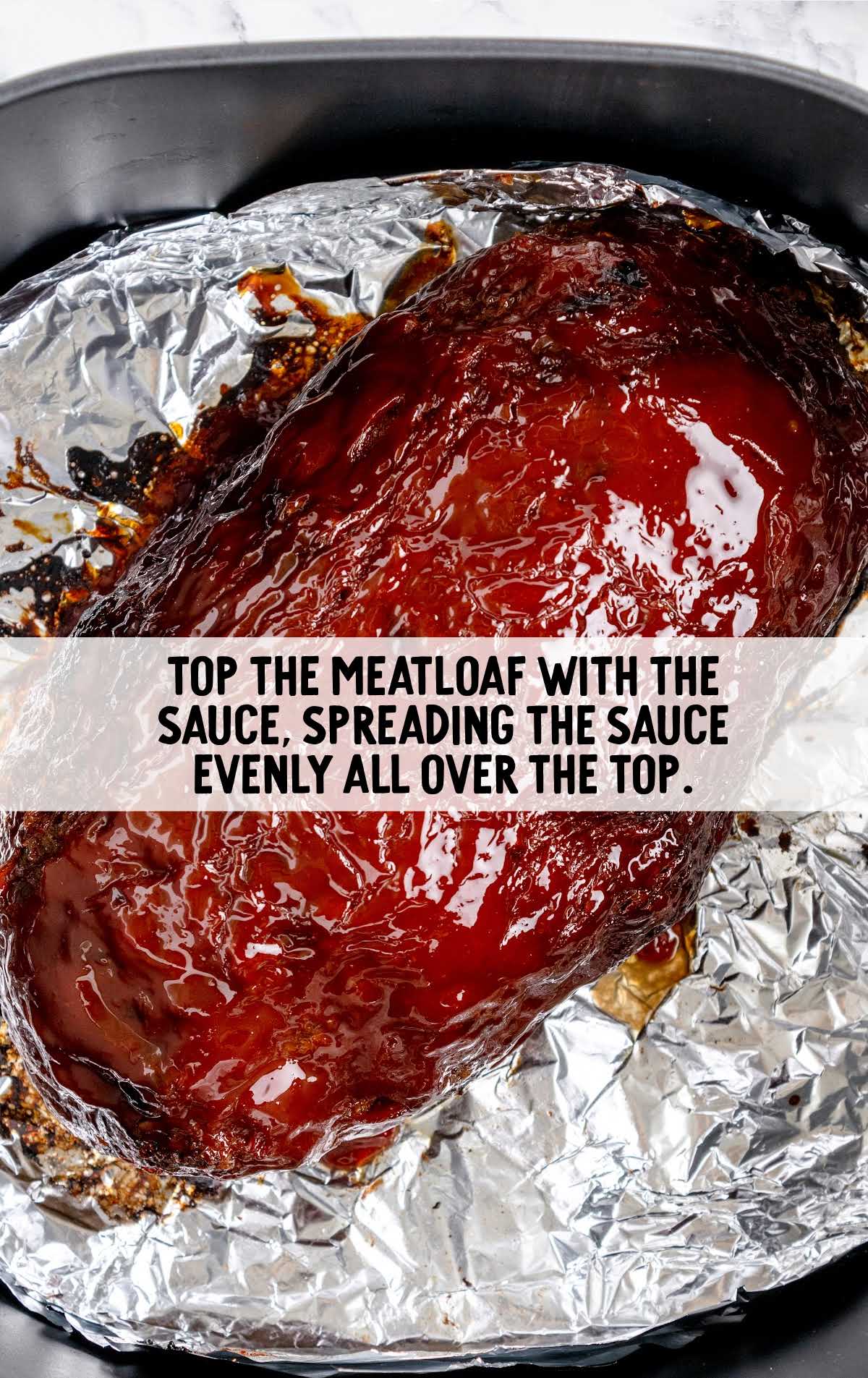 meatloaf topped with sauce