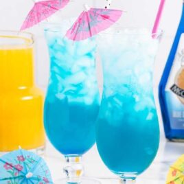 a close up shot of Blue Ocean Drink in a tall glass