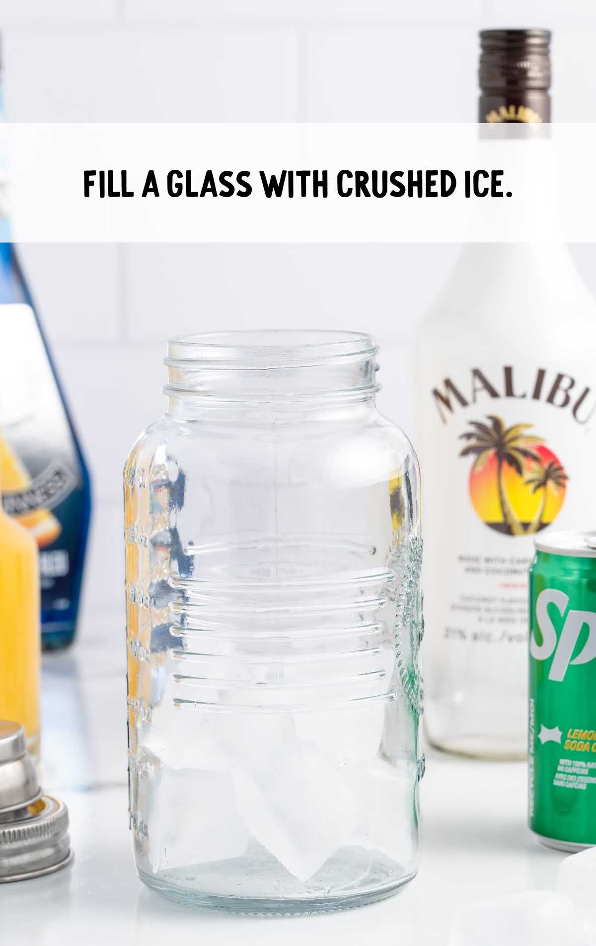 glass filled with ice