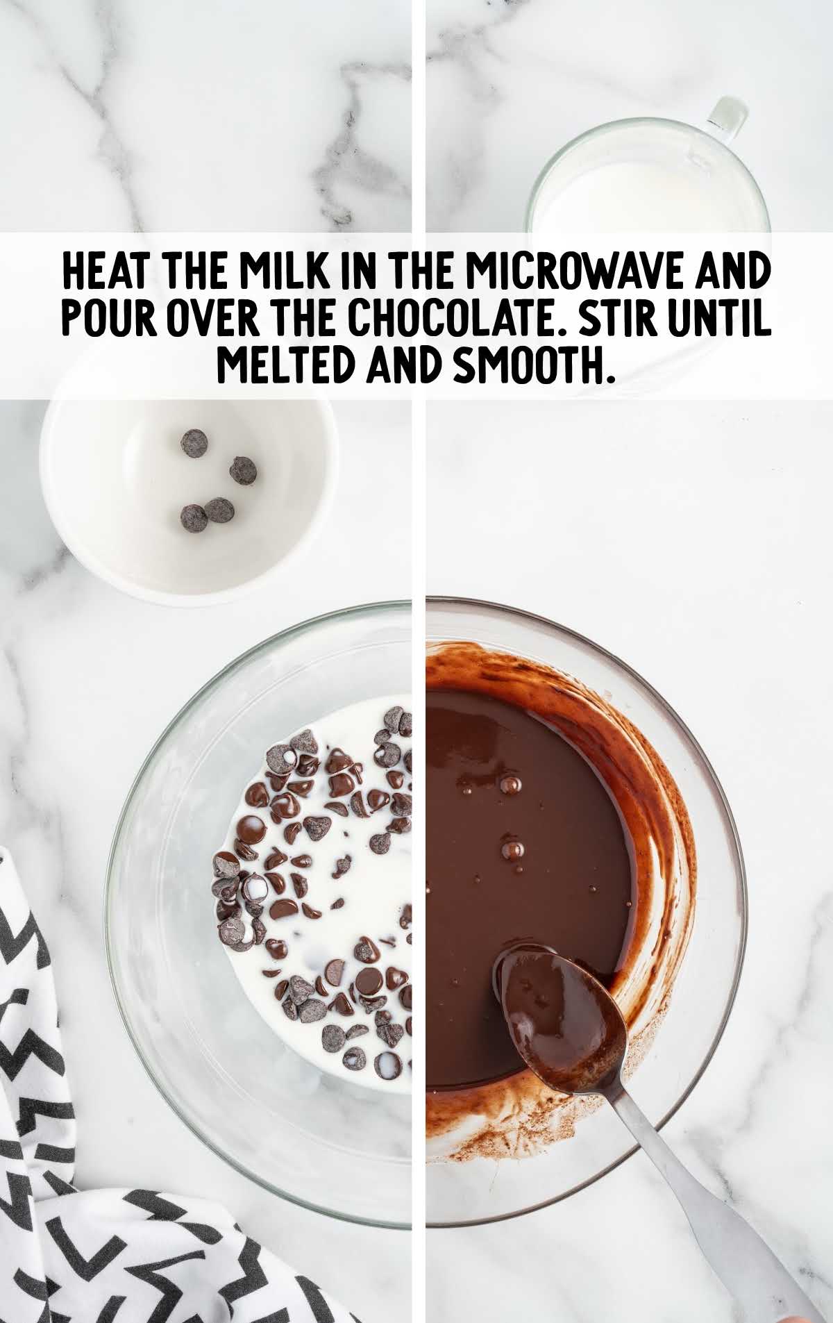 milk and melted chocolate and combined in a bowl