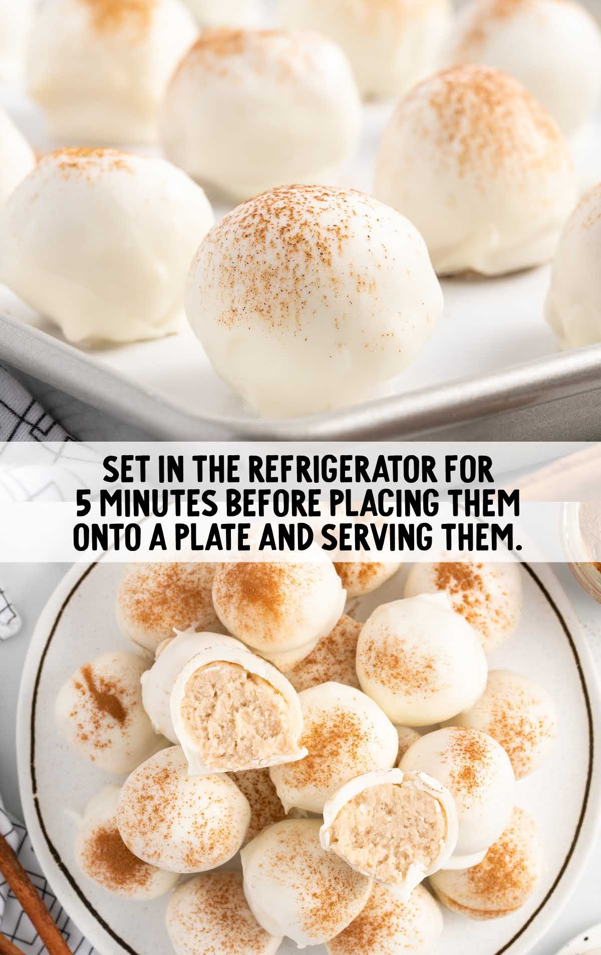 set balls in the refrigerator for 5 minutes