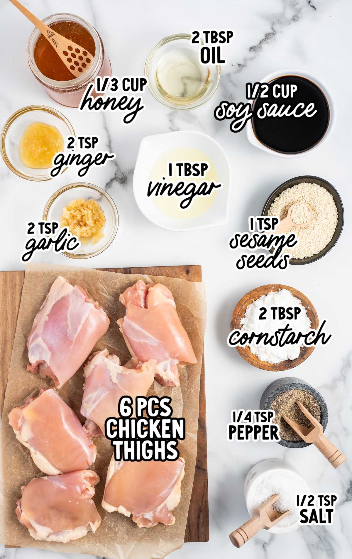 honey glazed chicken raw ingredients that are labeled