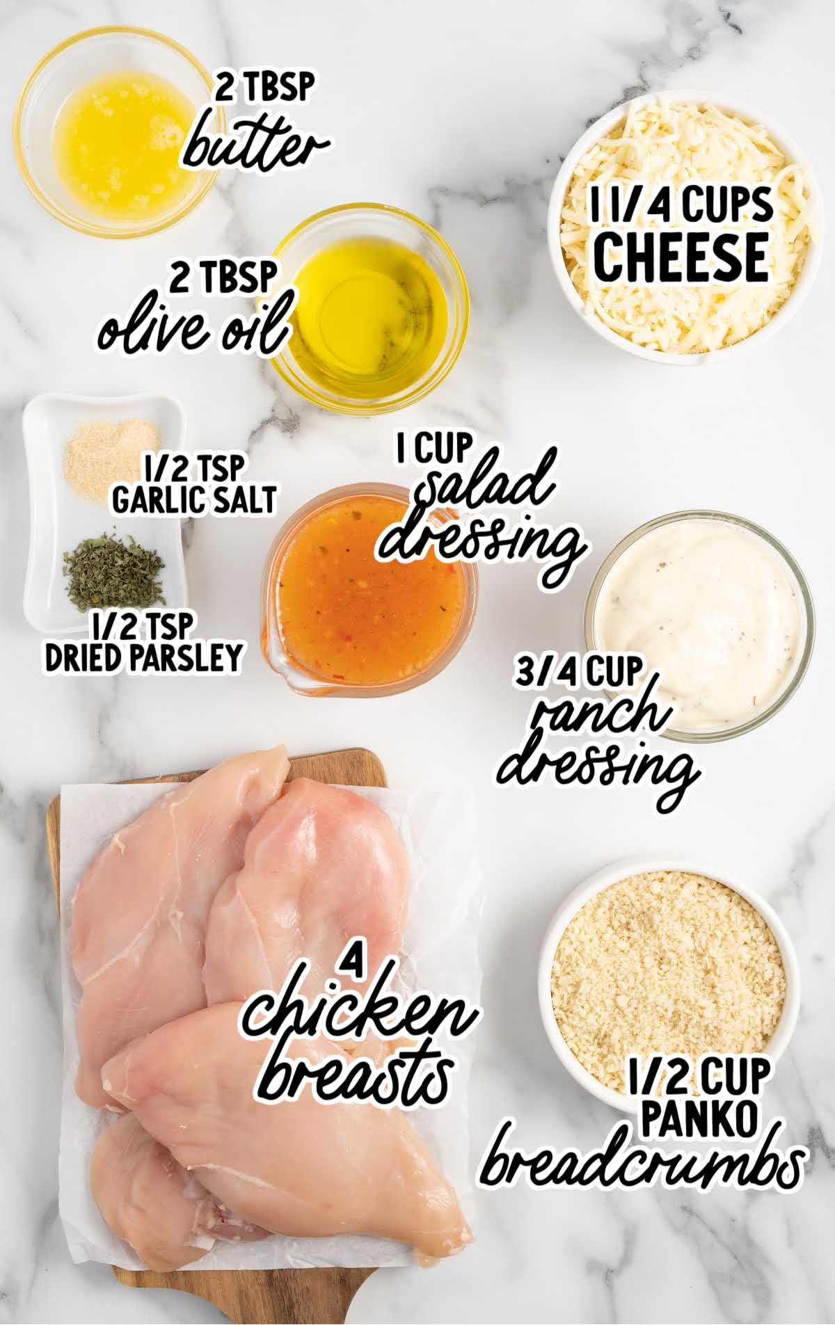 Longhorn Parmesan Crusted Chicken raw ingredients that are labeled