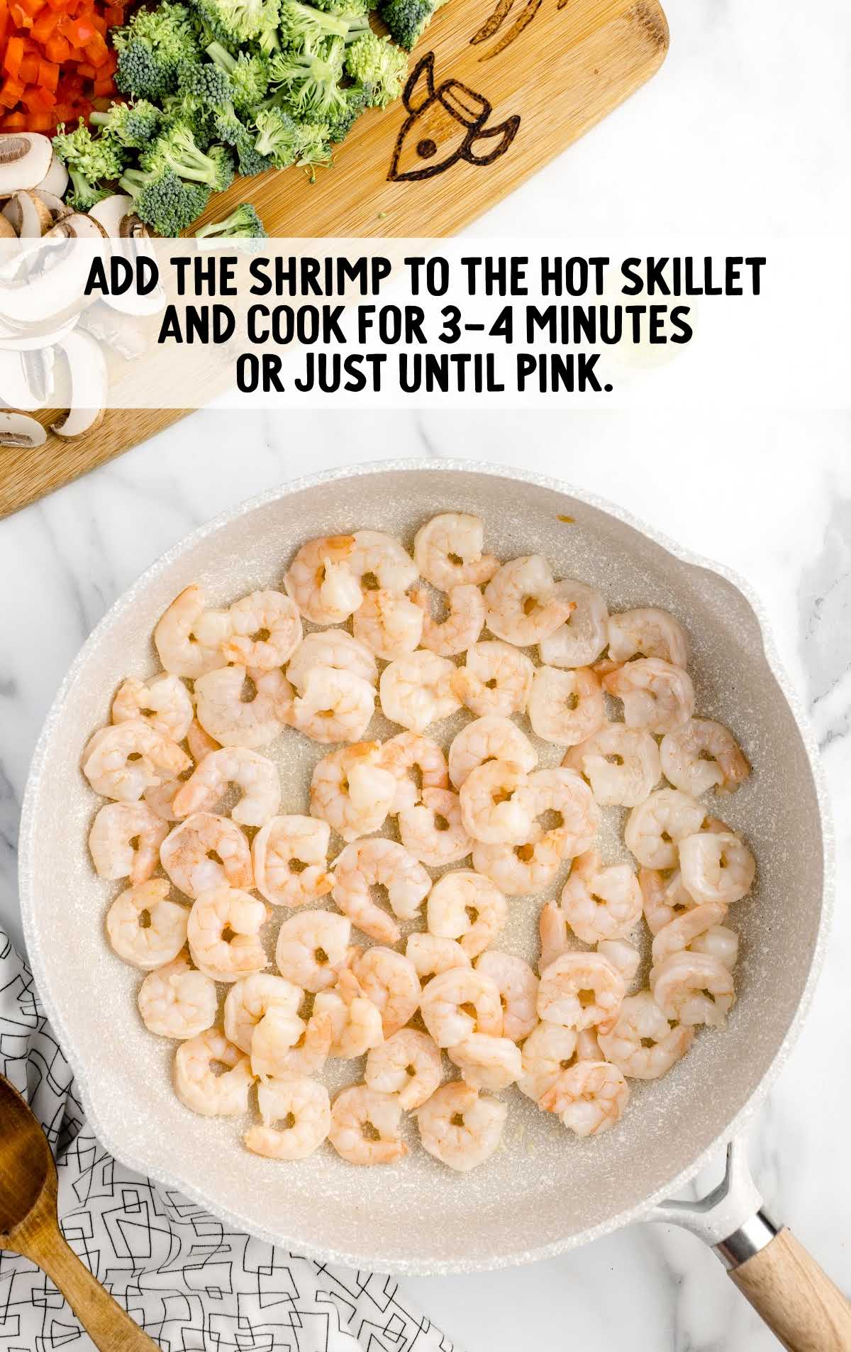 shrimp add to a skillet