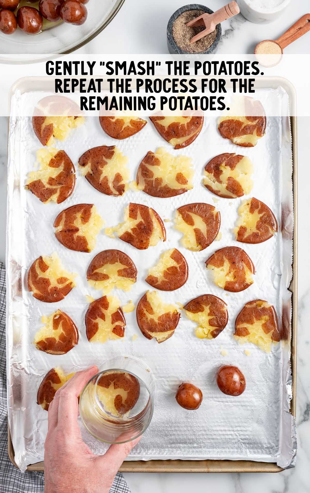 smash the potatoes gently