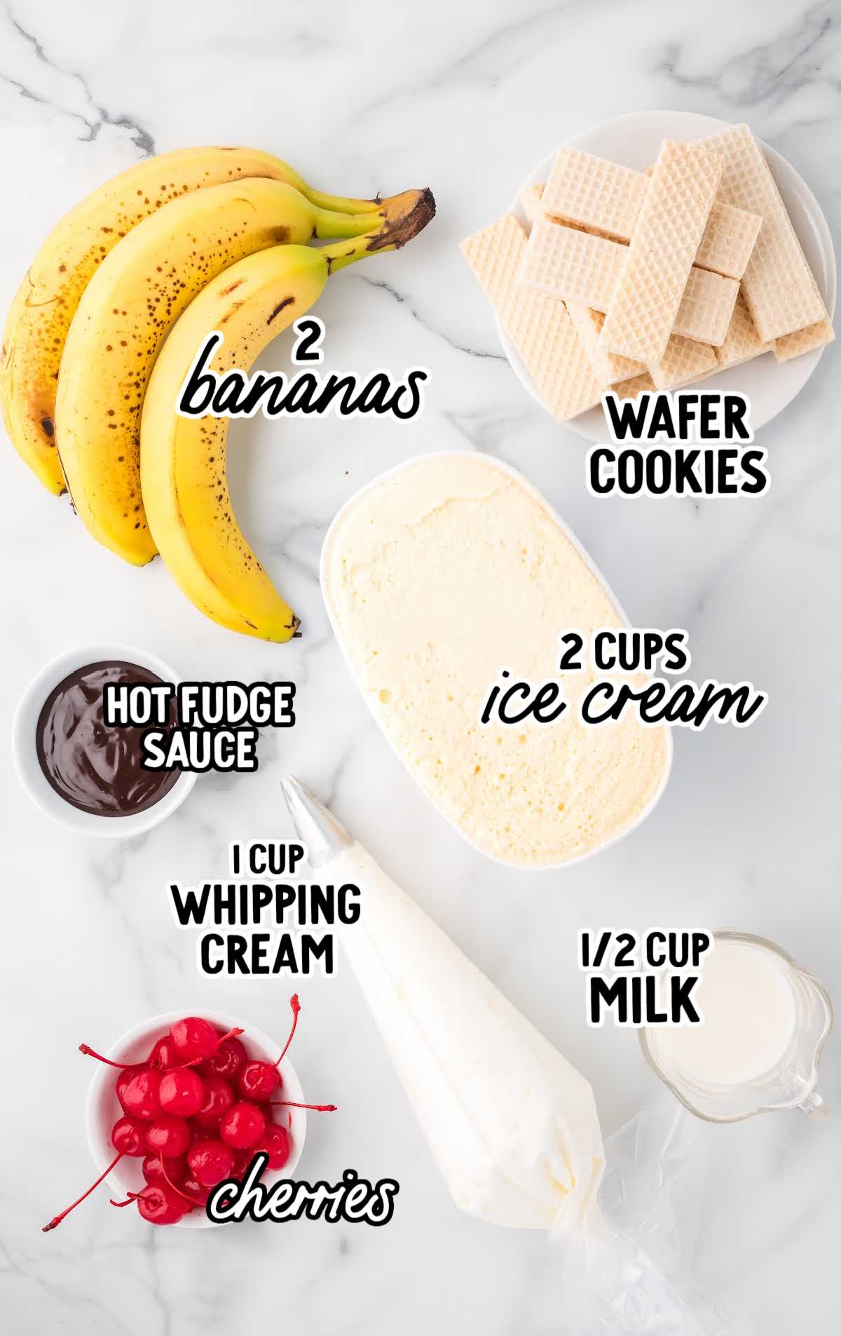 Banana Milkshake raw ingredients that are labeled