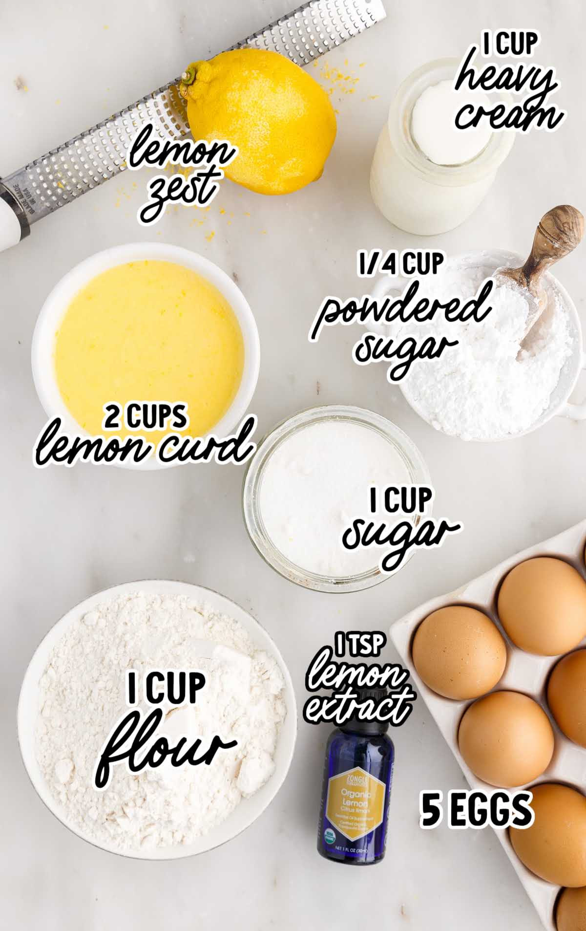 lemon sponge cake raw ingredients that are labeled