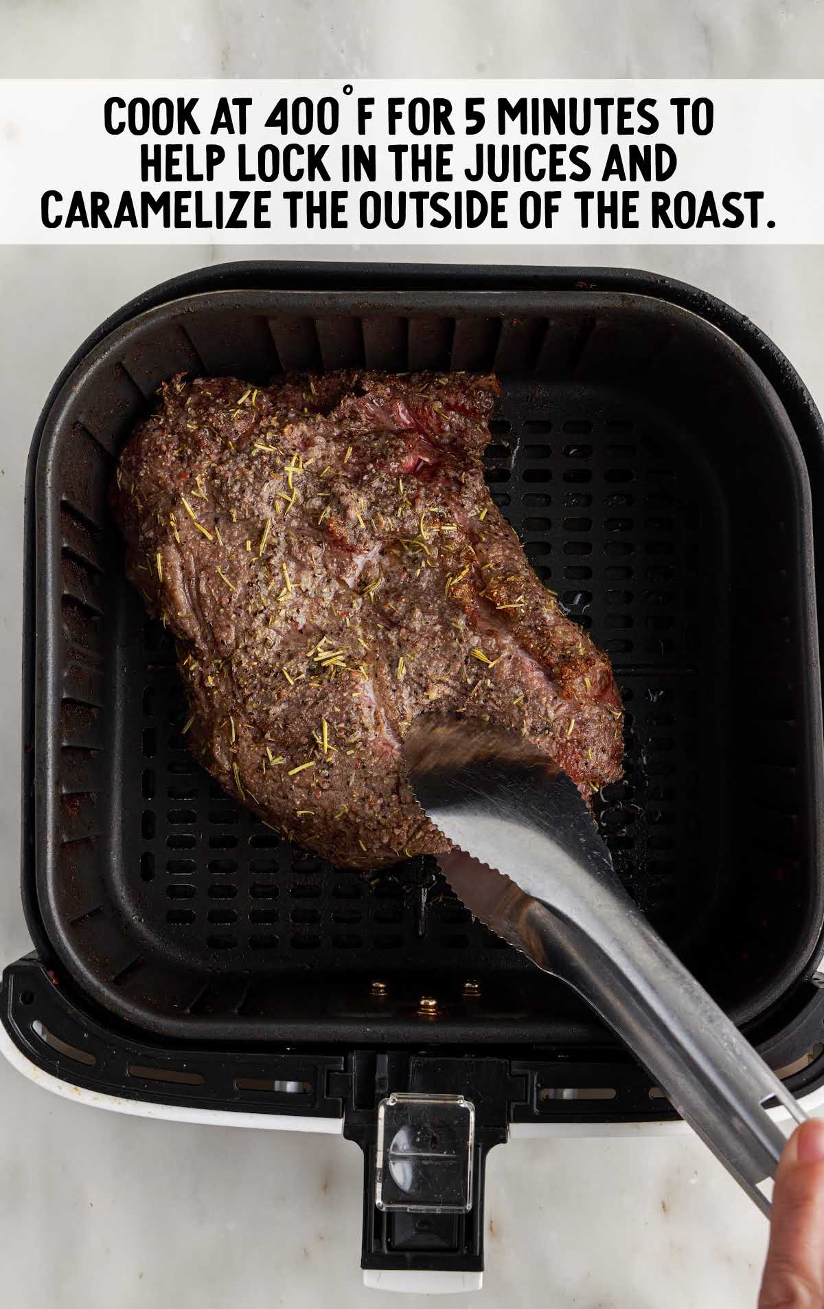 cook roasted beef for 5 minutes