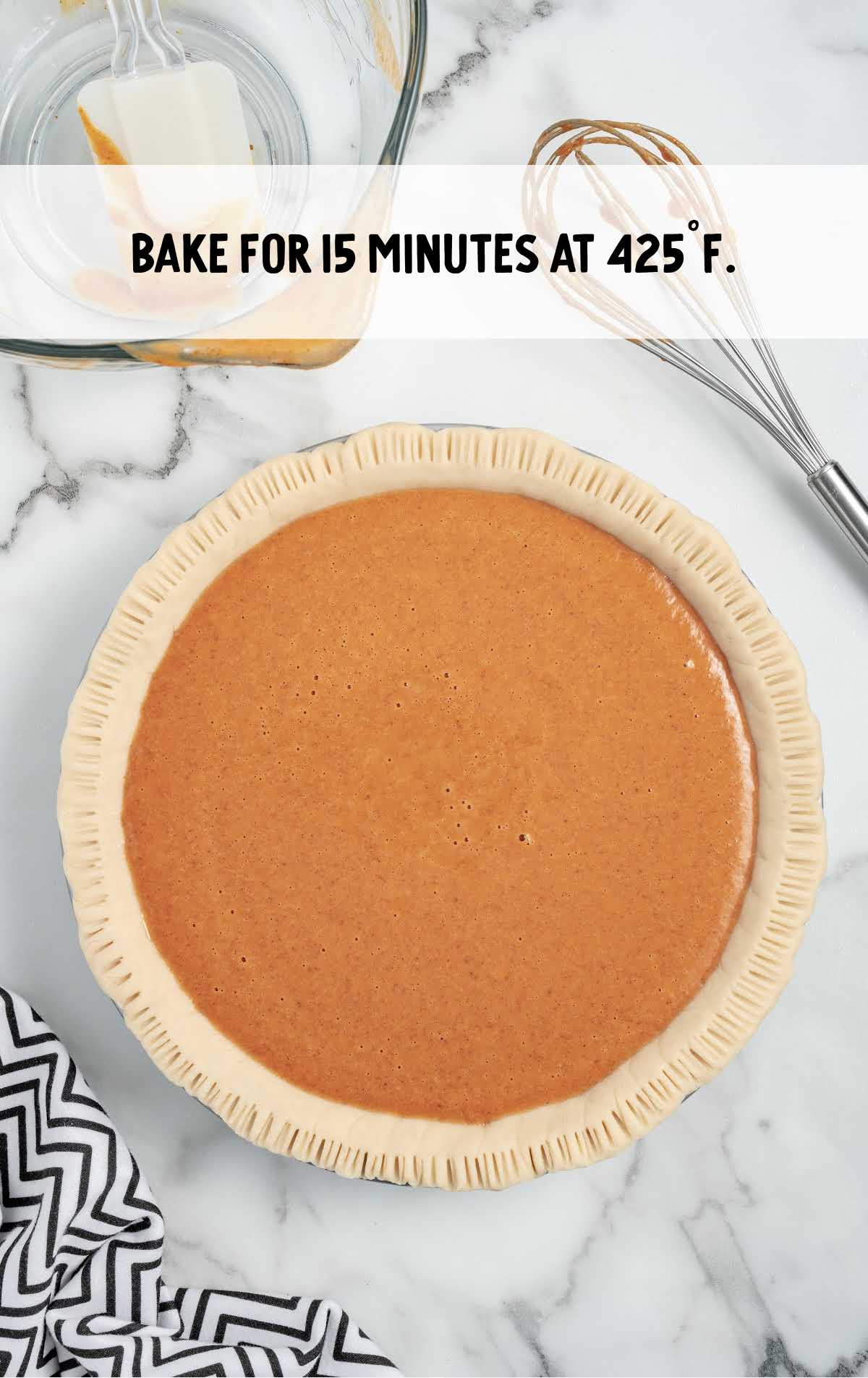 bake pie for 15 minutes