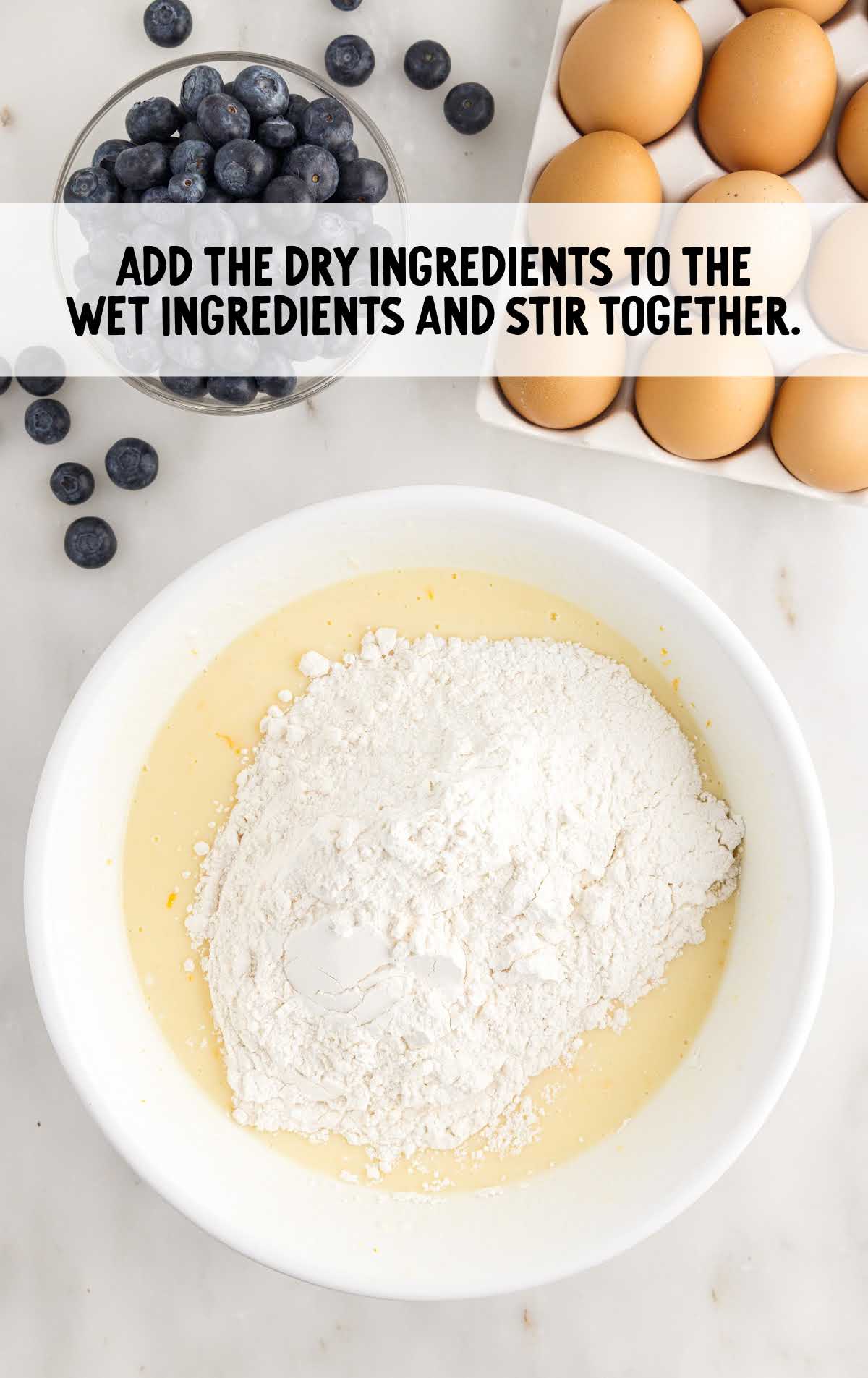 add dry ingredients to the wet ingredients