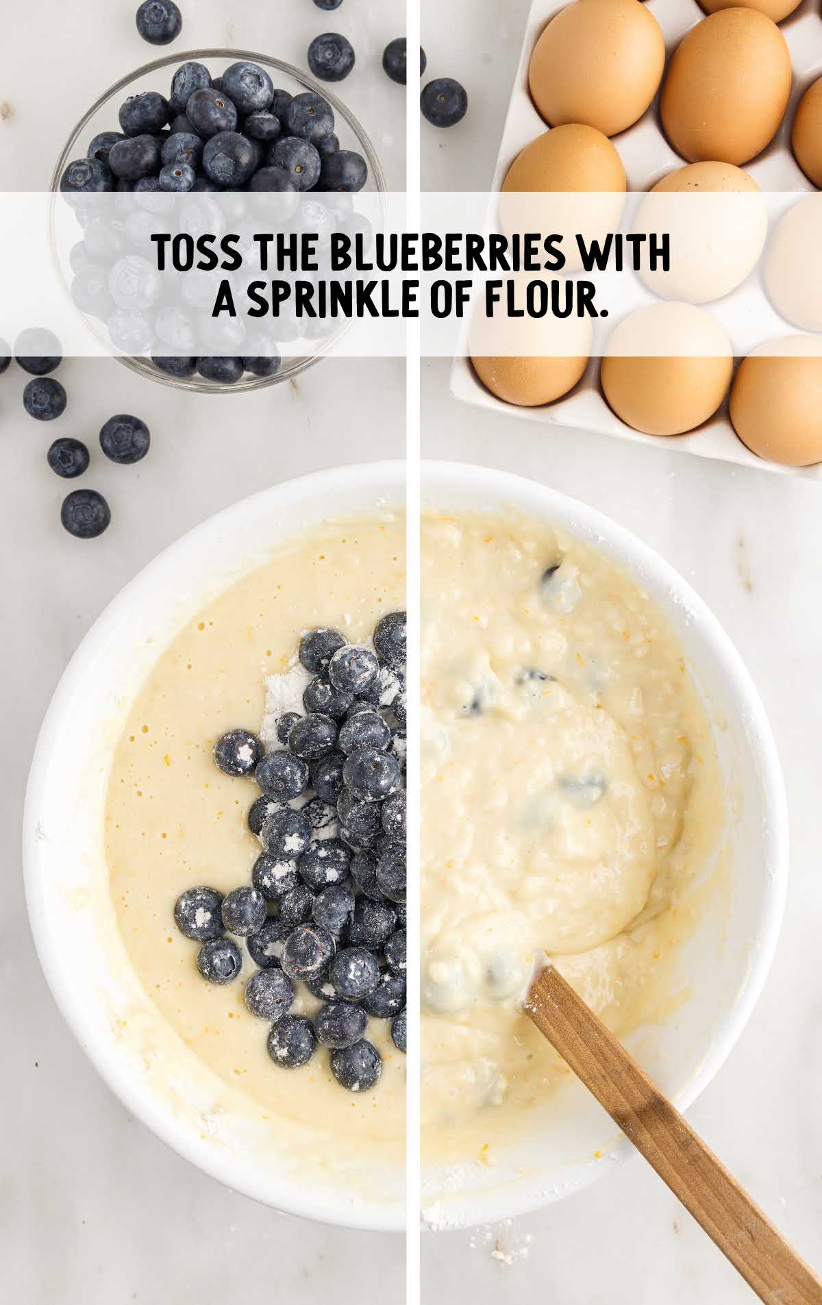 blueberries tossed with a sprinkle of flour